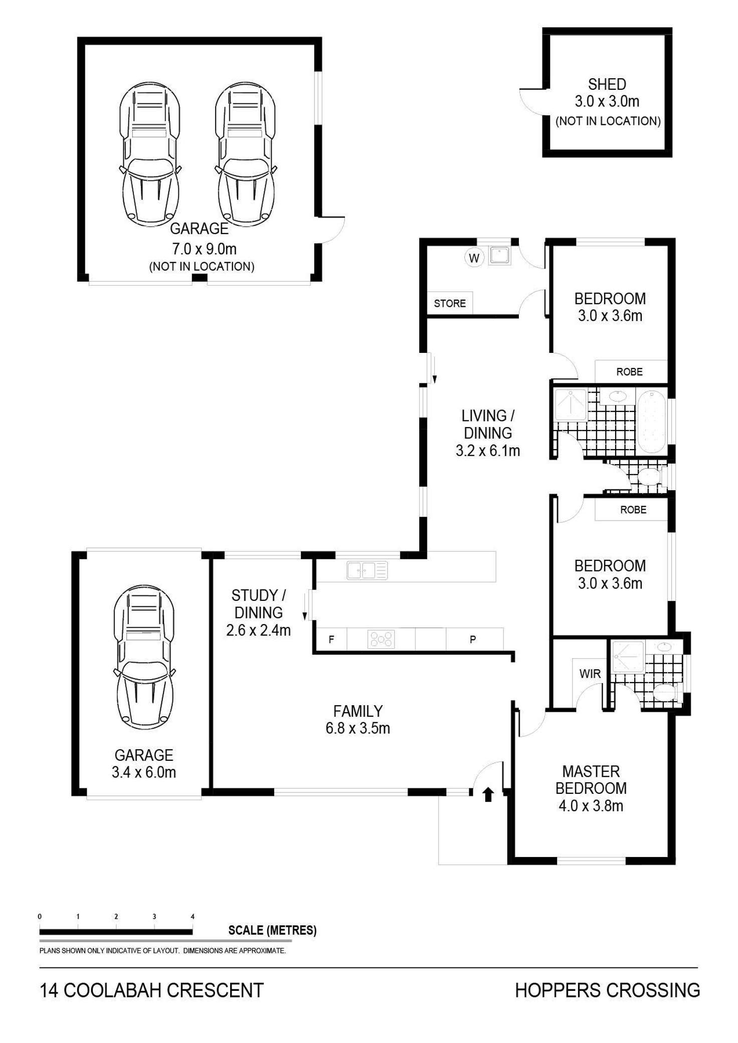 Floorplan of Homely house listing, 14 Coolabah Crescent, Hoppers Crossing VIC 3029