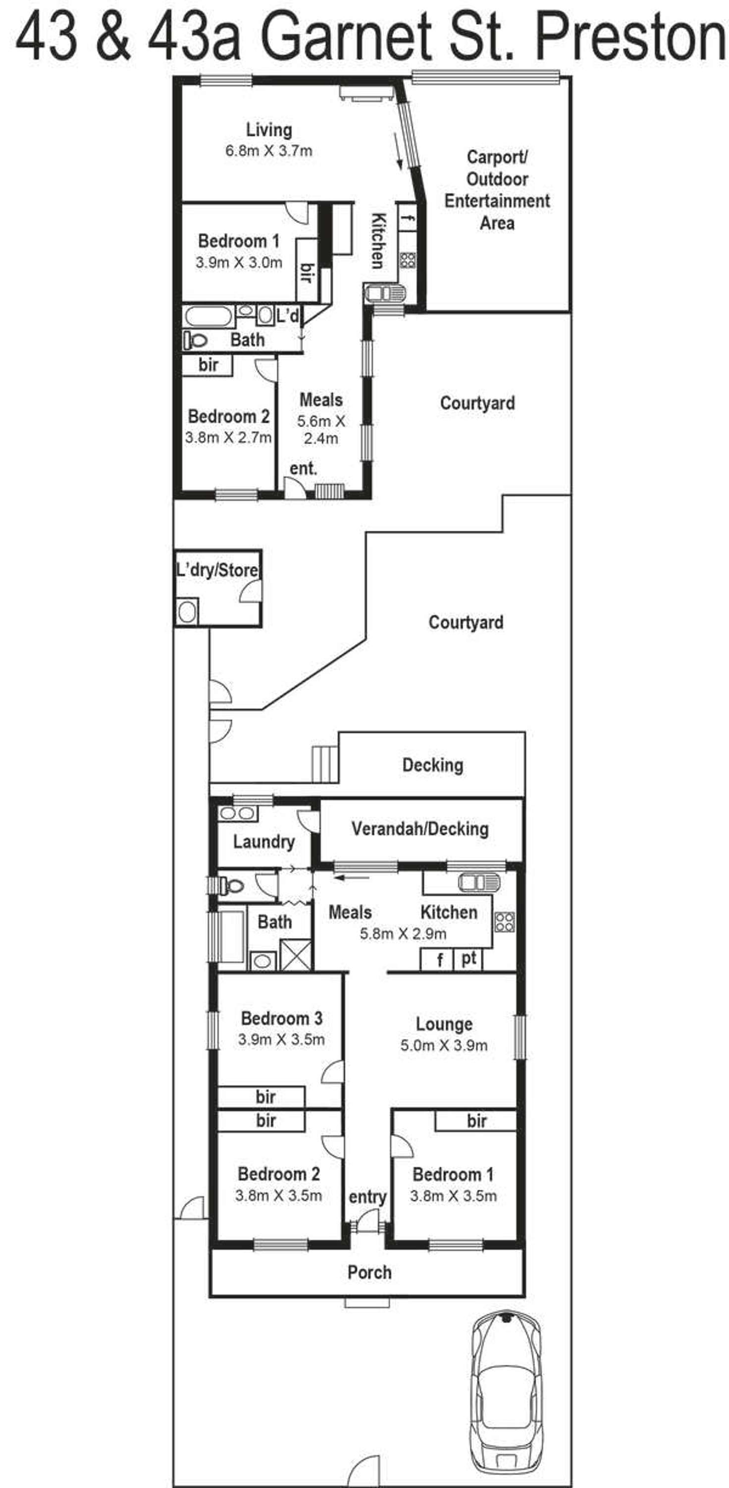 Floorplan of Homely house listing, 43 & 43a Garnet Street, Preston VIC 3072