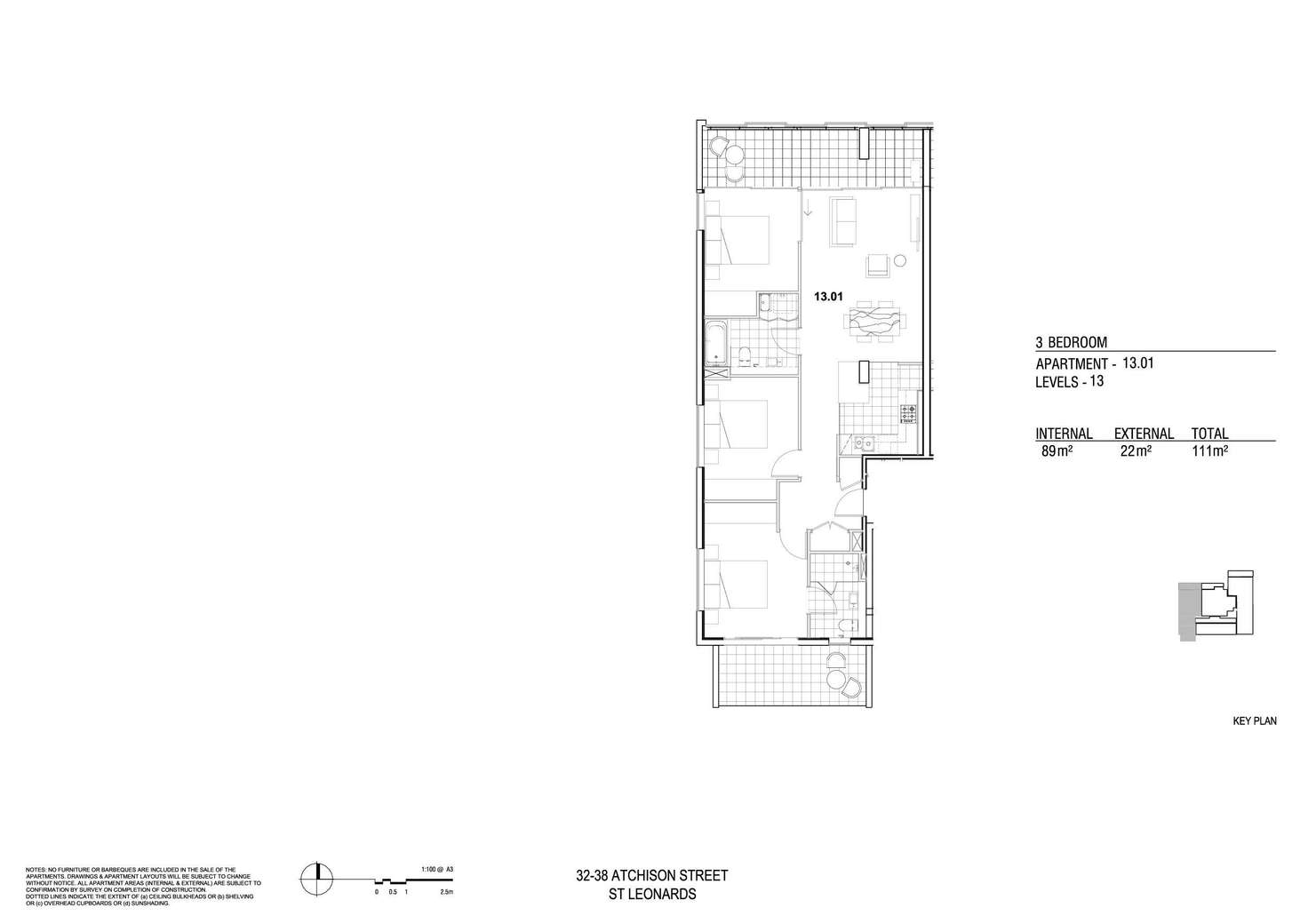 Floorplan of Homely apartment listing, 1301/38 Atchison Street, St Leonards NSW 2065