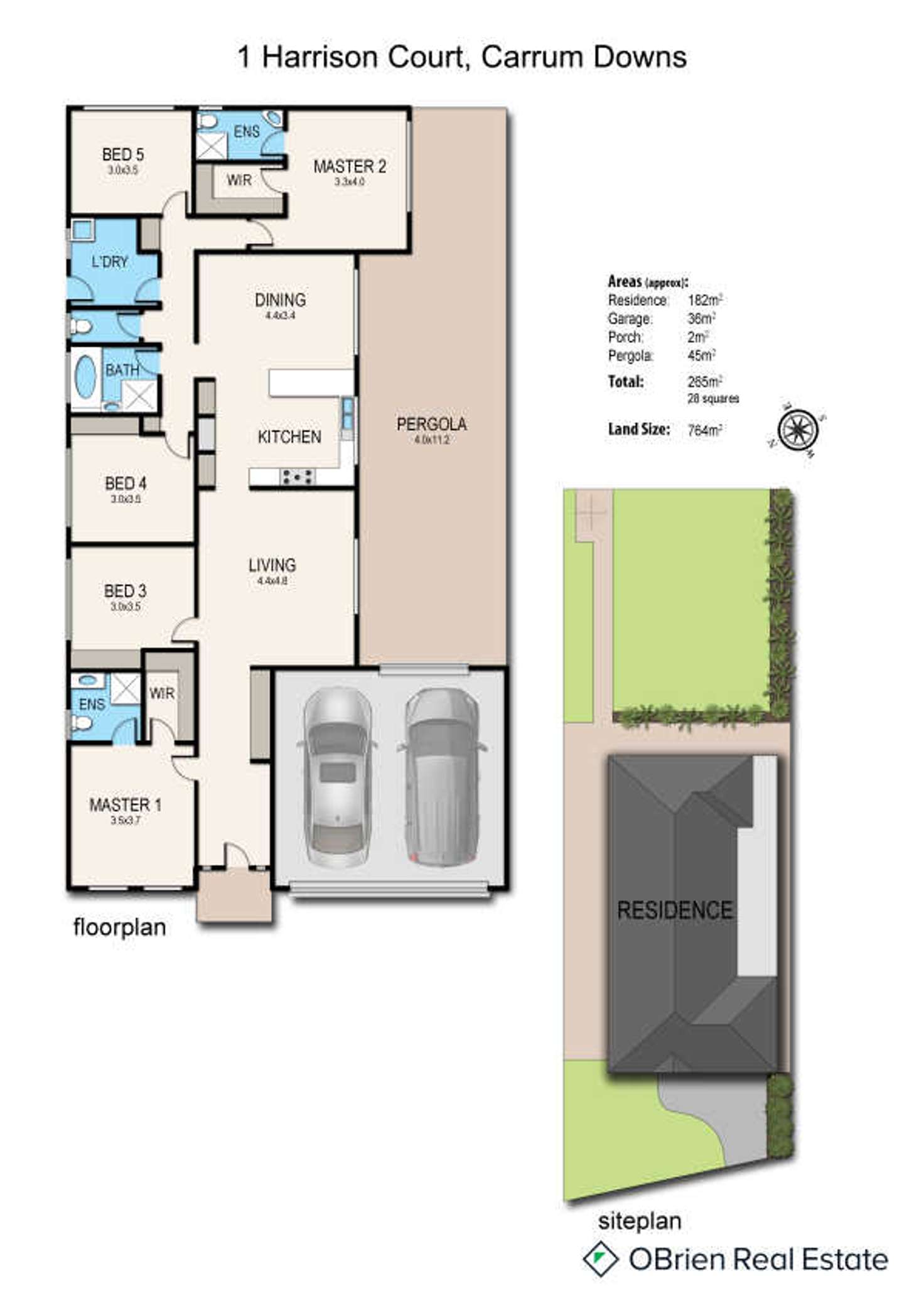 Floorplan of Homely house listing, 1 Harrison Court, Carrum Downs VIC 3201