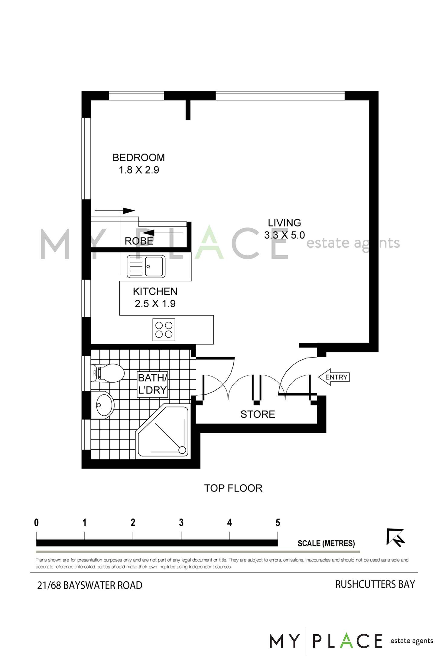 Floorplan of Homely unit listing, 21/68 Bayswater Road, Rushcutters Bay NSW 2011