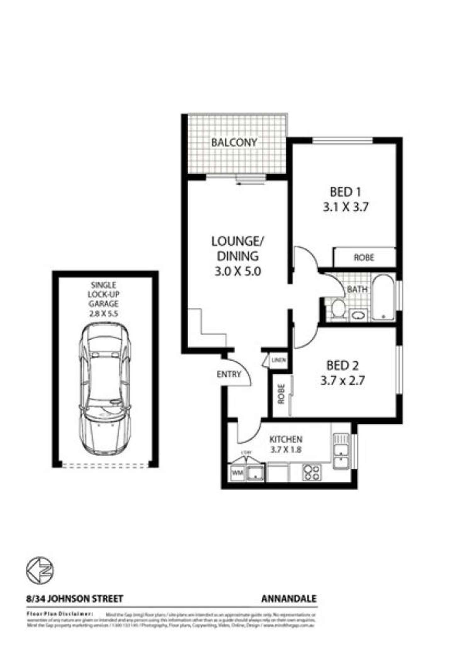 Floorplan of Homely apartment listing, 8/34 Johnston Street, Annandale NSW 2038