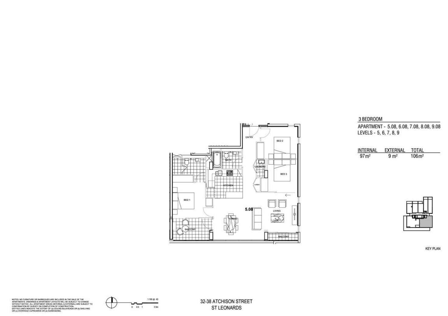 Floorplan of Homely apartment listing, 1005/38 Atchison Street, St Leonards NSW 2065
