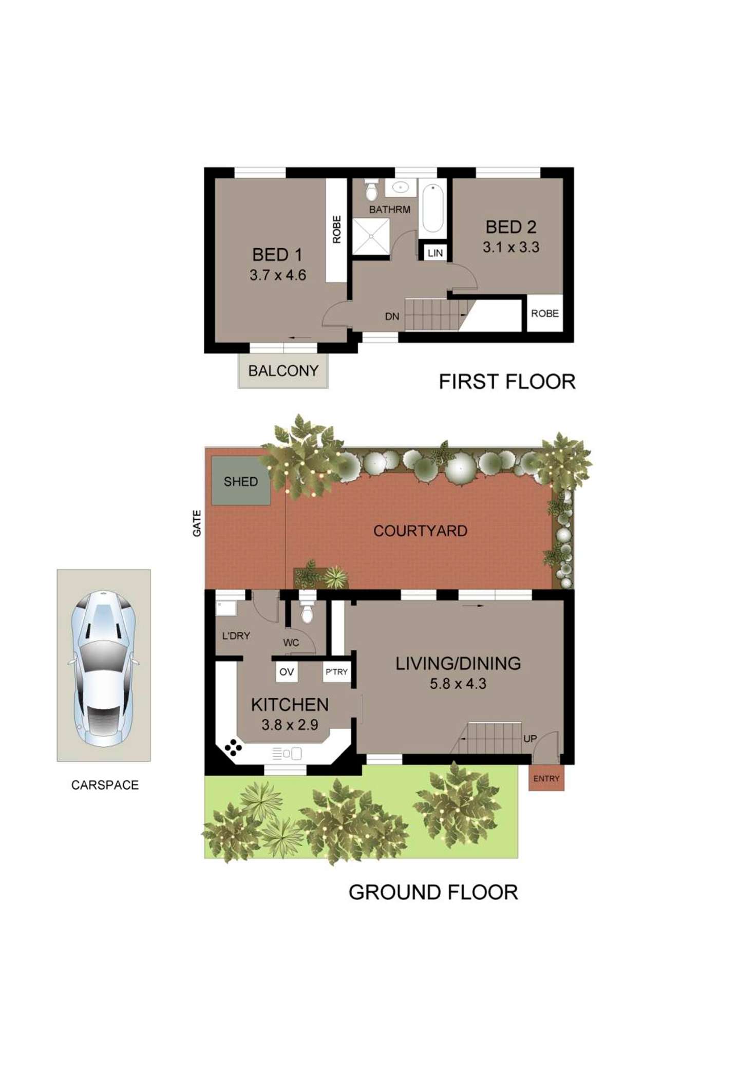 Floorplan of Homely townhouse listing, 10/14-16 Prospect Road, Summer Hill NSW 2130