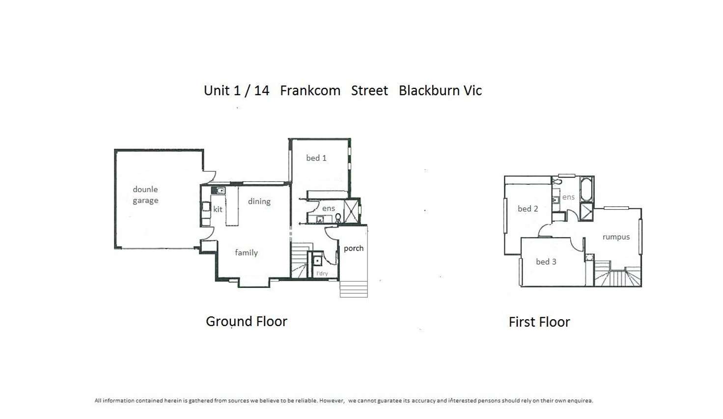 Floorplan of Homely townhouse listing, 1/14 Frankcom Street, Blackburn VIC 3130