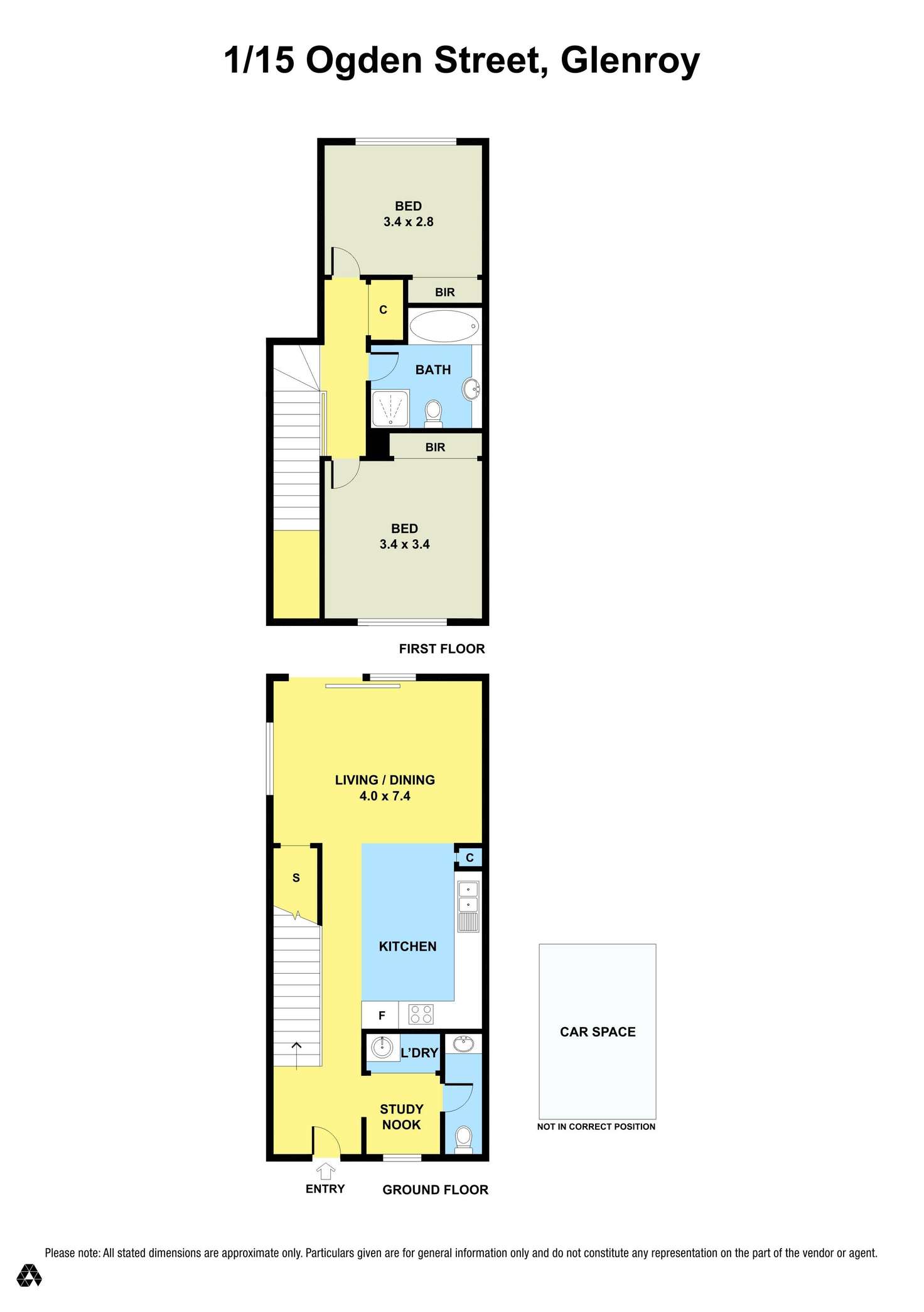 Floorplan of Homely townhouse listing, 1/15 Ogden Street, Glenroy VIC 3046