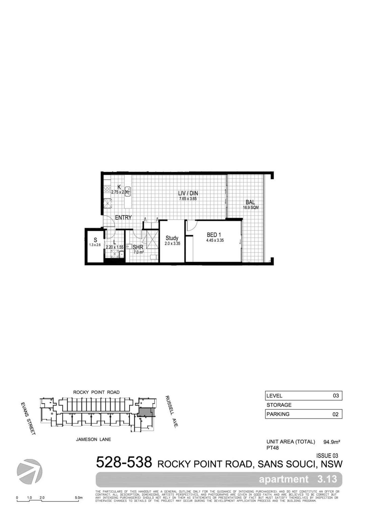 Floorplan of Homely unit listing, Level 3/524-544 Rocky Point Road, Sans Souci NSW 2219