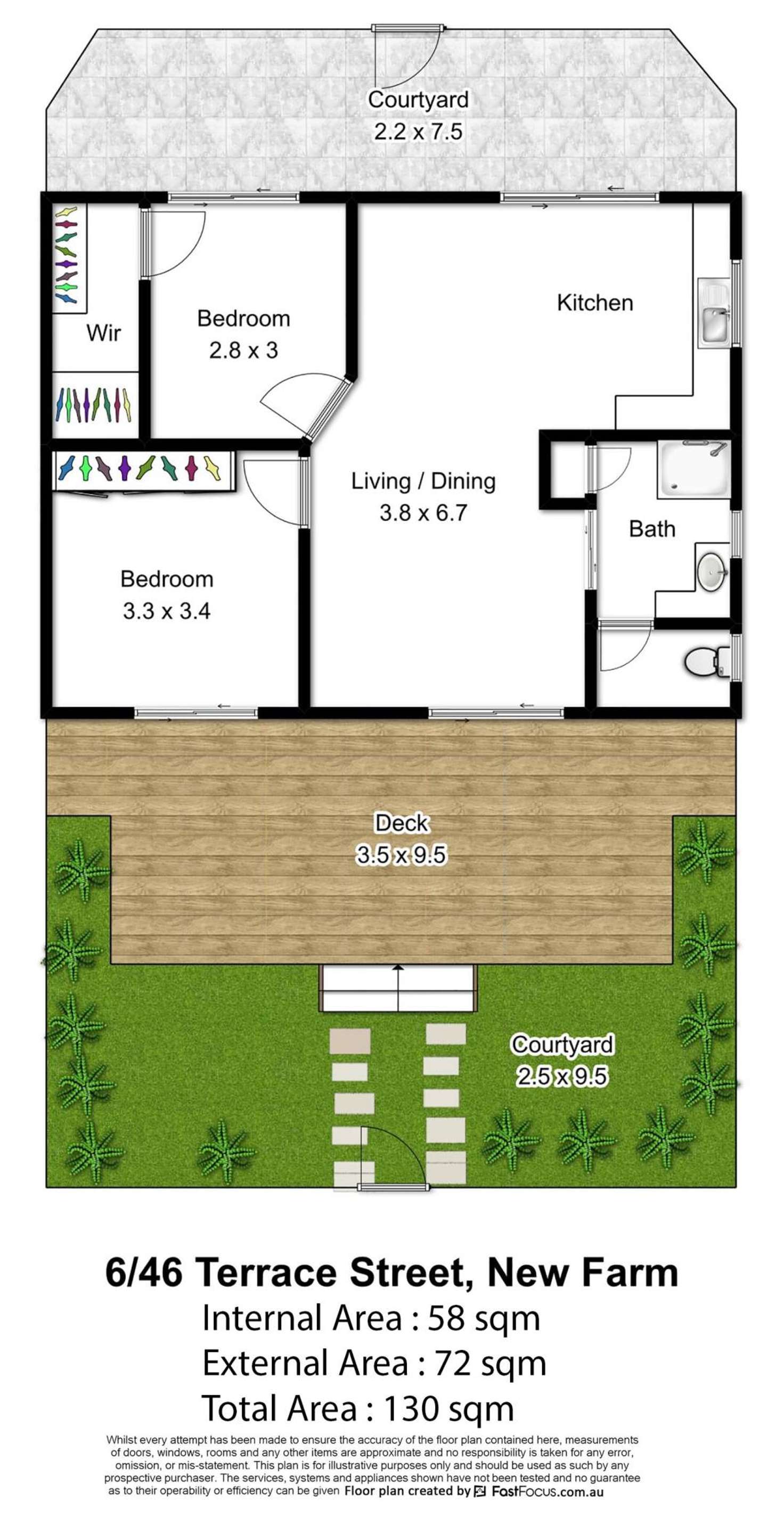 Floorplan of Homely apartment listing, 6/46 Terrace Street, New Farm QLD 4005