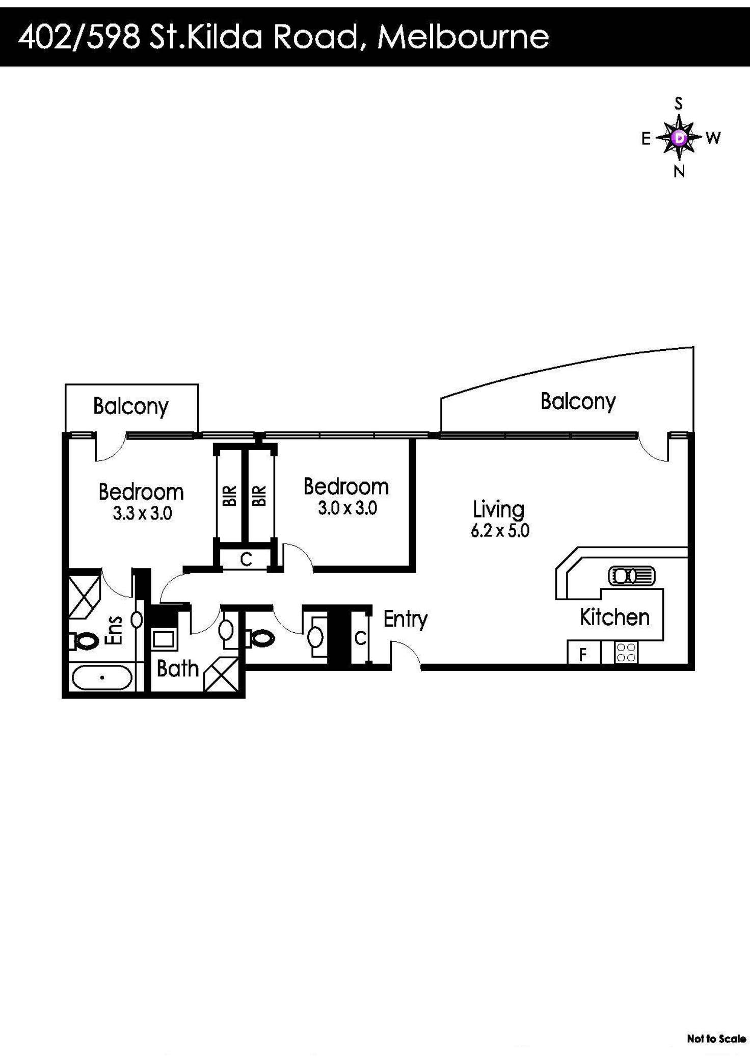 Floorplan of Homely apartment listing, 402/598 St Kilda Road, Melbourne VIC 3004