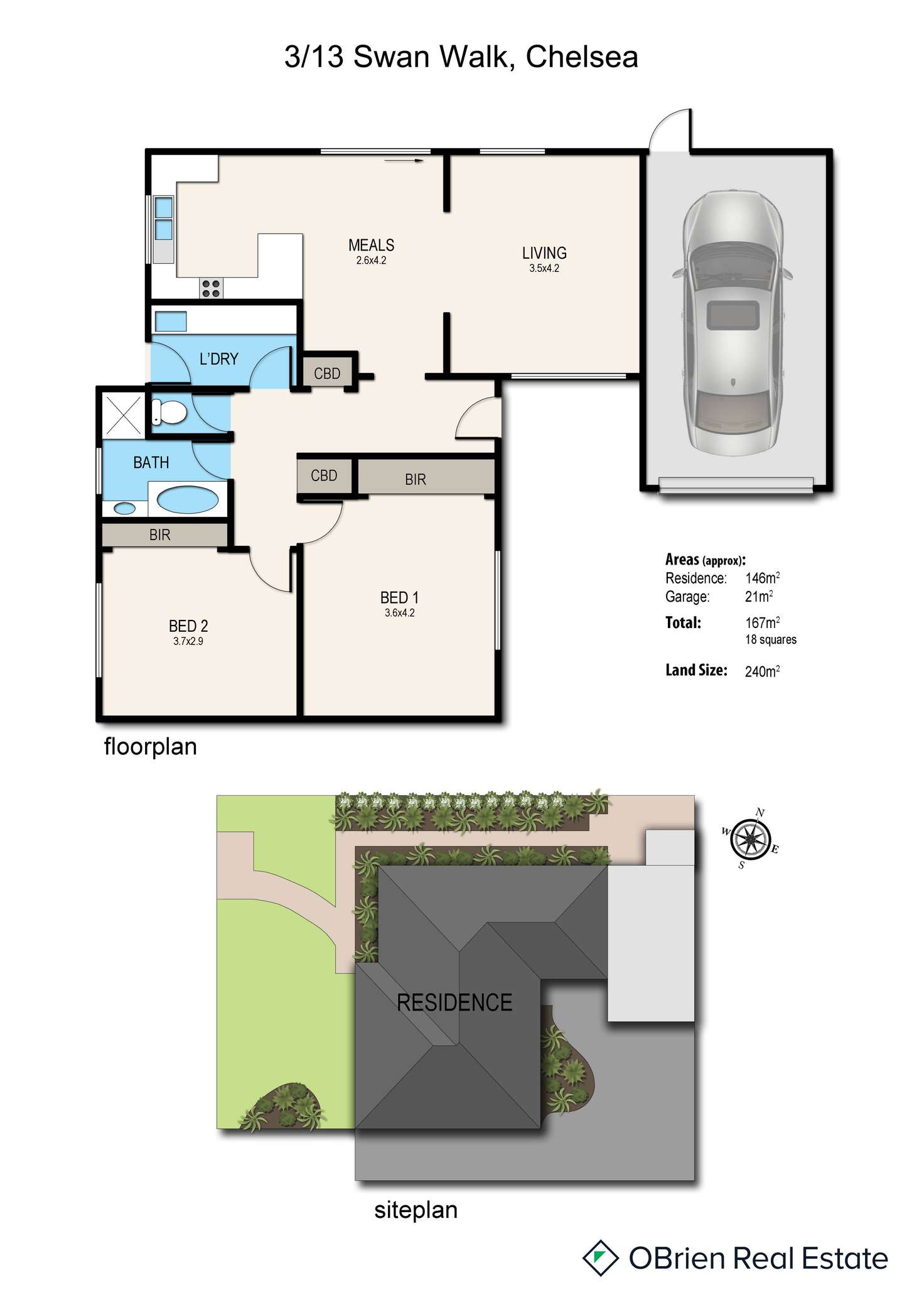 Floorplan of Homely house listing, 3/13 Swan Walk, Chelsea VIC 3196