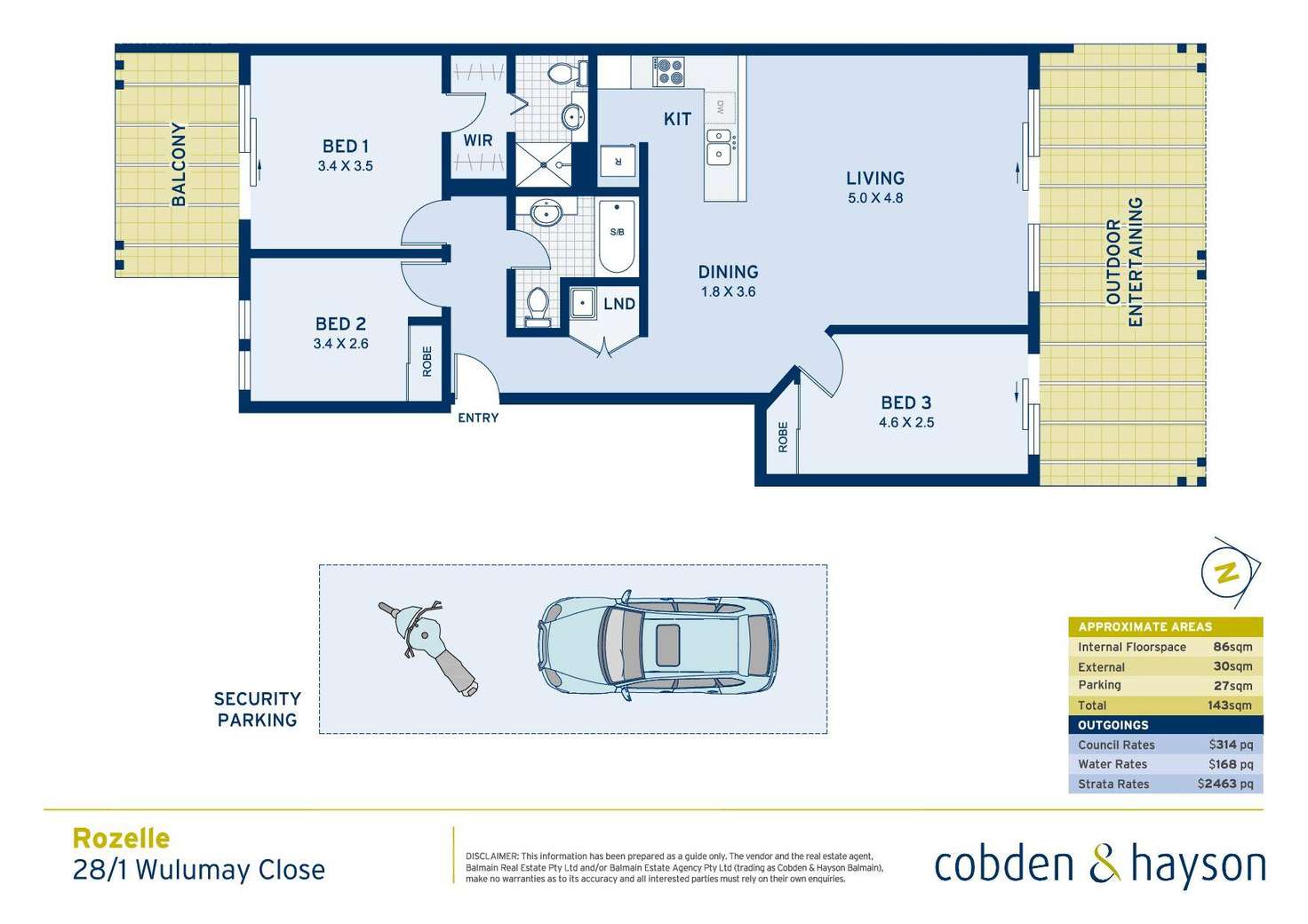 Floorplan of Homely apartment listing, 28/1 Wulumay Close, Rozelle NSW 2039