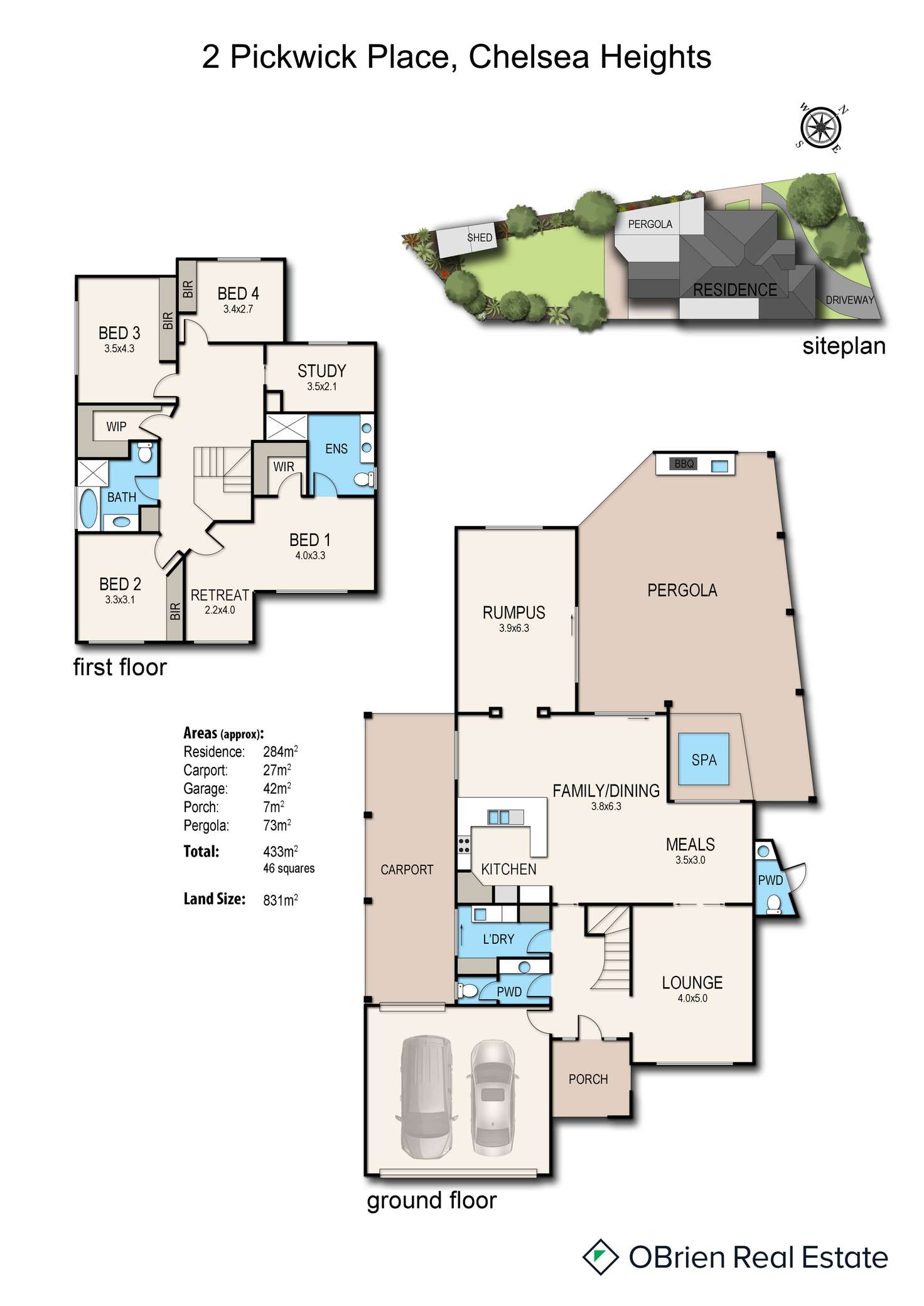Floorplan of Homely house listing, 2 Pickwick Place, Chelsea Heights VIC 3196