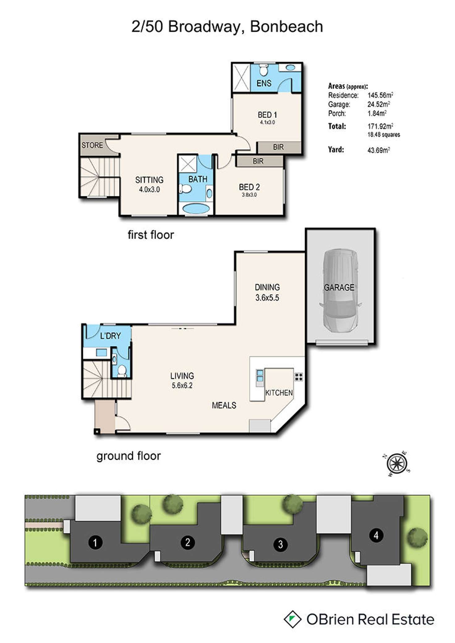 Floorplan of Homely townhouse listing, 2/50 Broadway, Bonbeach VIC 3196