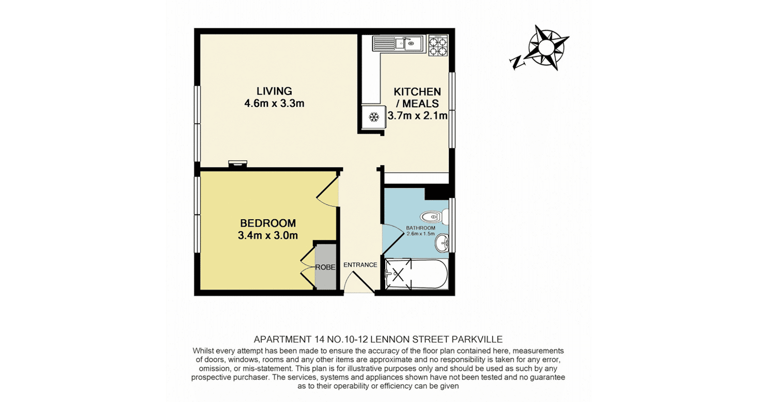 Floorplan of Homely apartment listing, 14/10-12 Lennon Street, Parkville VIC 3052