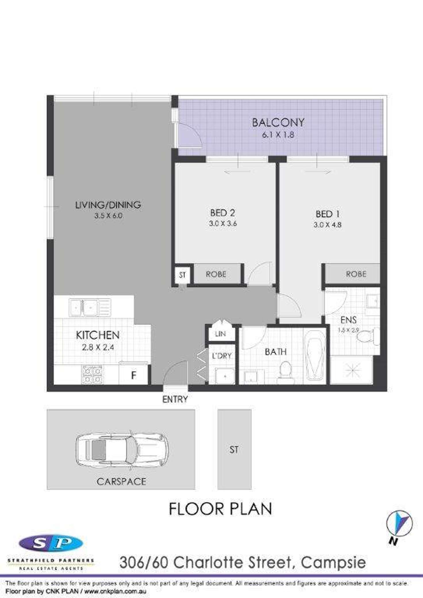 Floorplan of Homely apartment listing, 306/60 Charlotte Street, Campsie NSW 2194