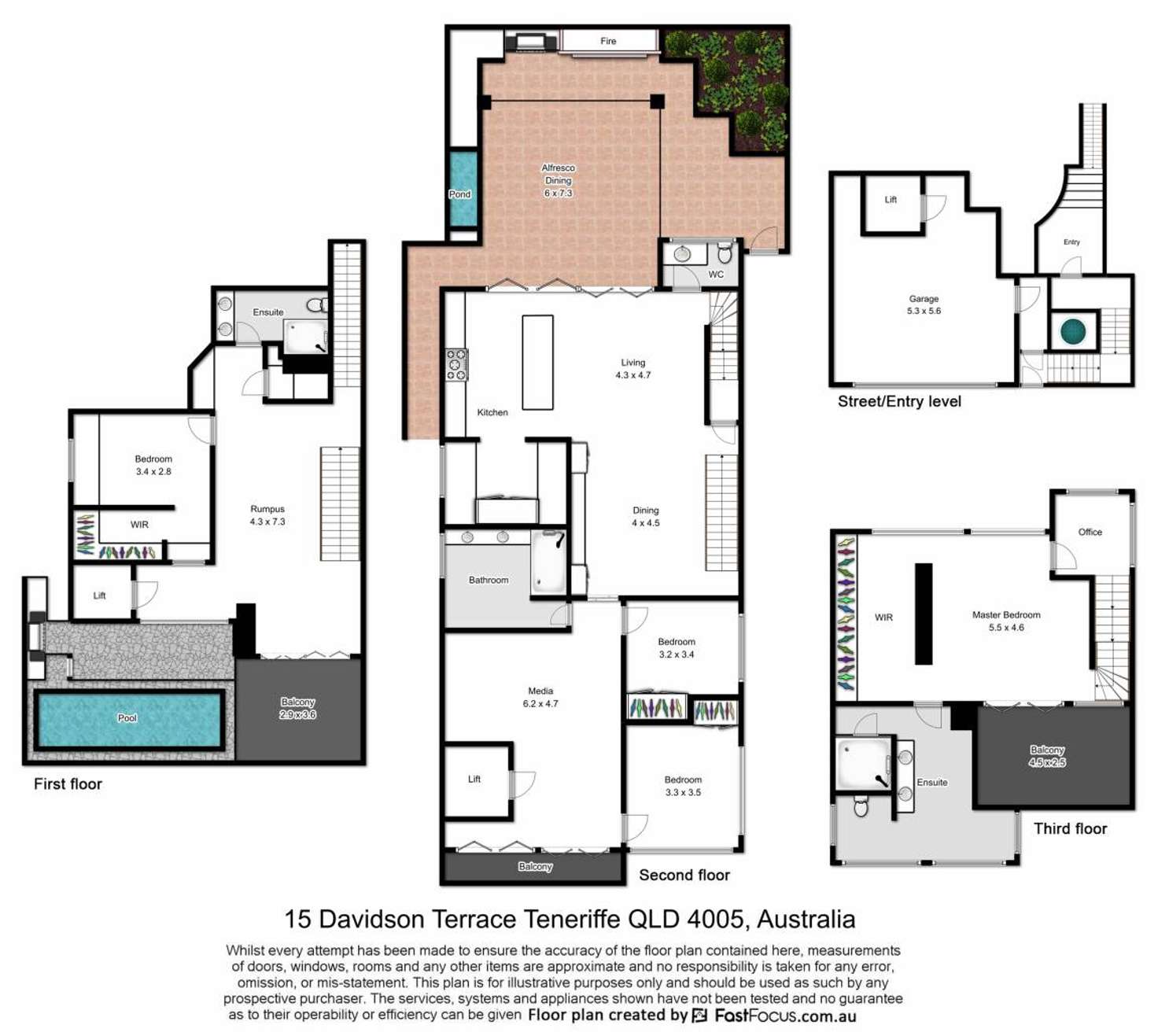 Floorplan of Homely house listing, 15 Davidson Terrace, Teneriffe QLD 4005