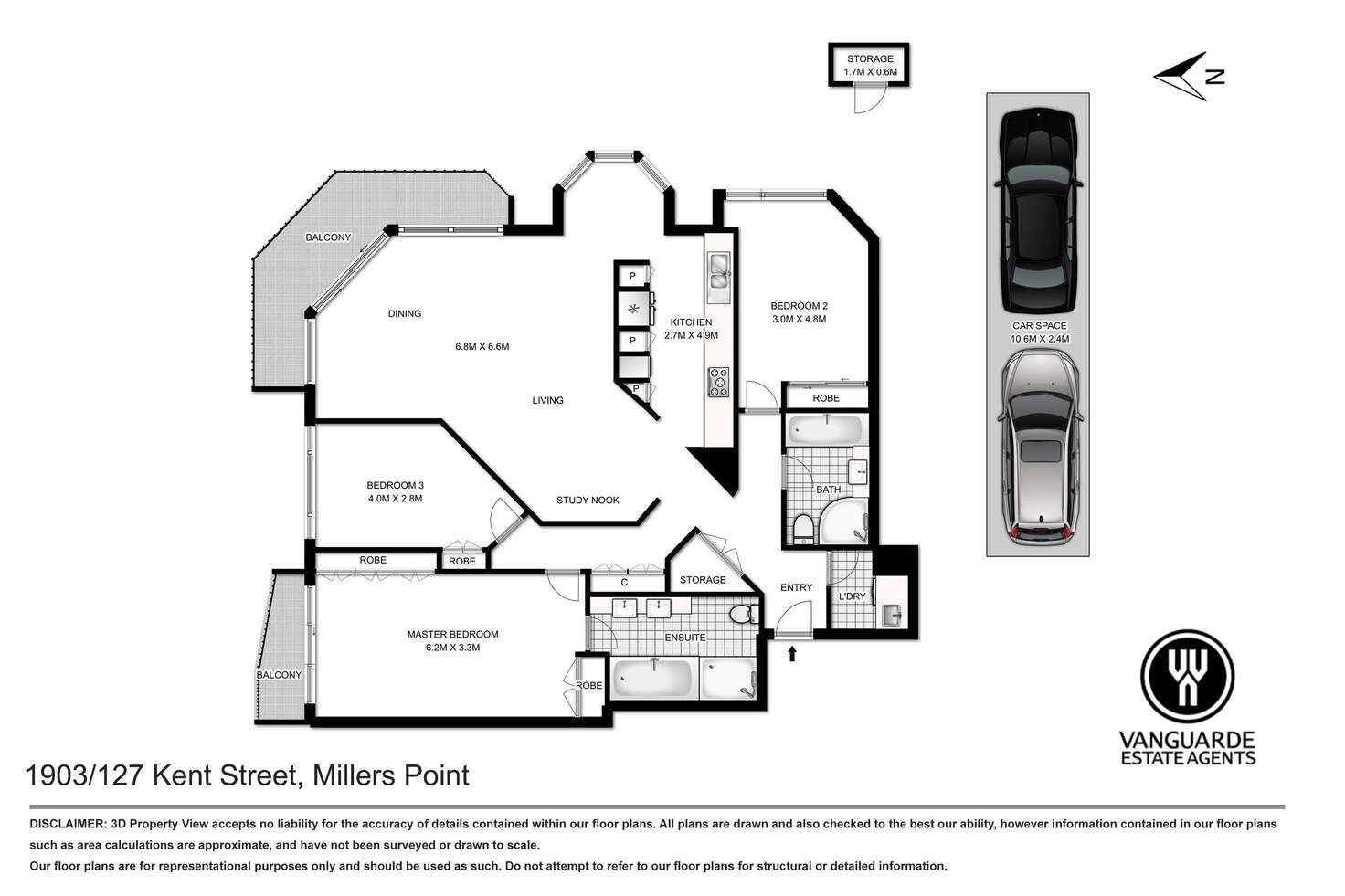 Floorplan of Homely apartment listing, 1903/127 Kent Street, Sydney NSW 2000