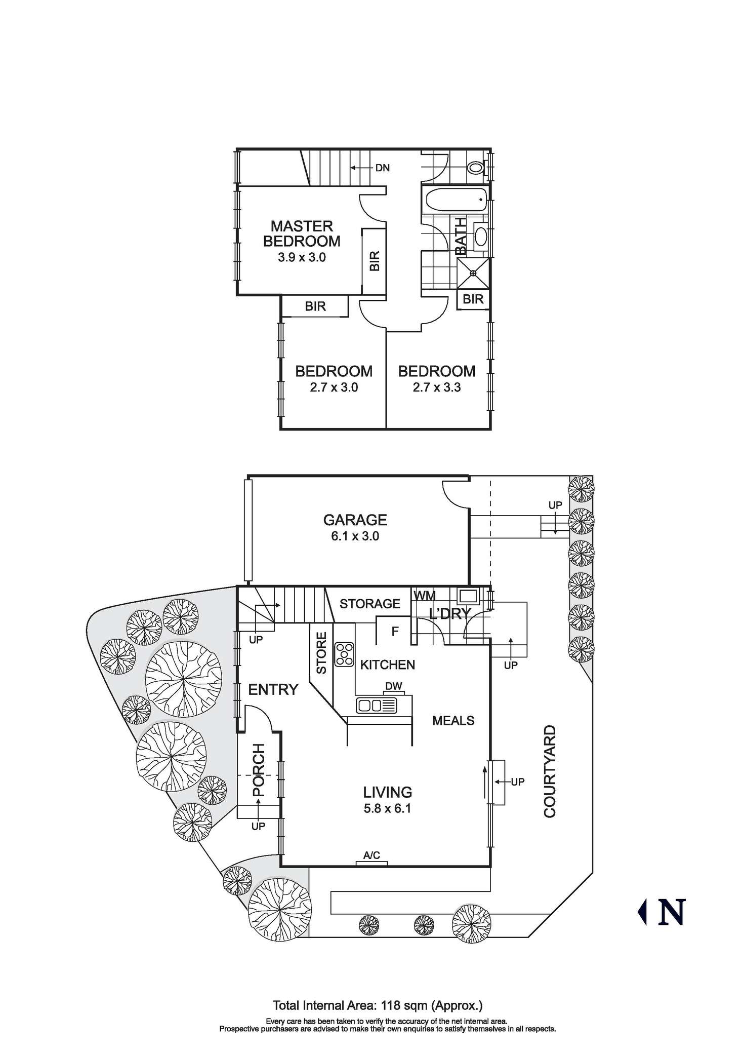 Floorplan of Homely townhouse listing, 22/129 Harding Street, Coburg VIC 3058