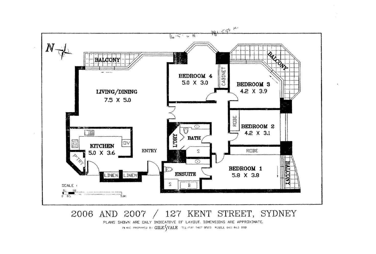Floorplan of Homely apartment listing, 2007/127 Kent Street, Sydney NSW 2000