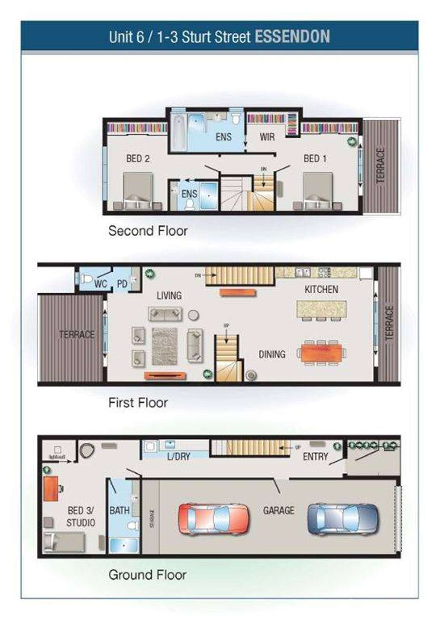 Floorplan of Homely townhouse listing, 6/3 Sturt Street, Essendon VIC 3040