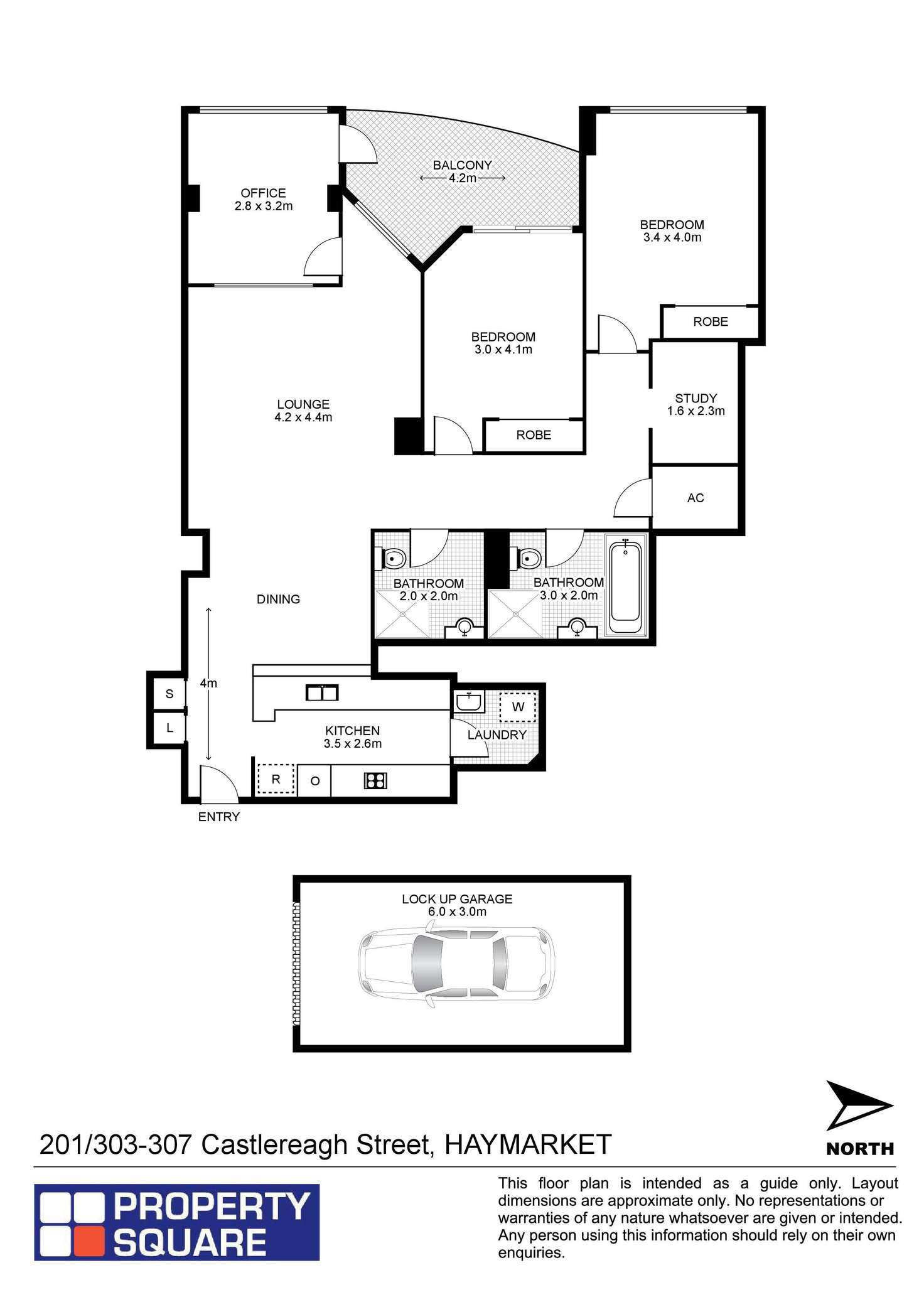 Floorplan of Homely apartment listing, Level 12/303 Castlereagh Street, Sydney NSW 2000
