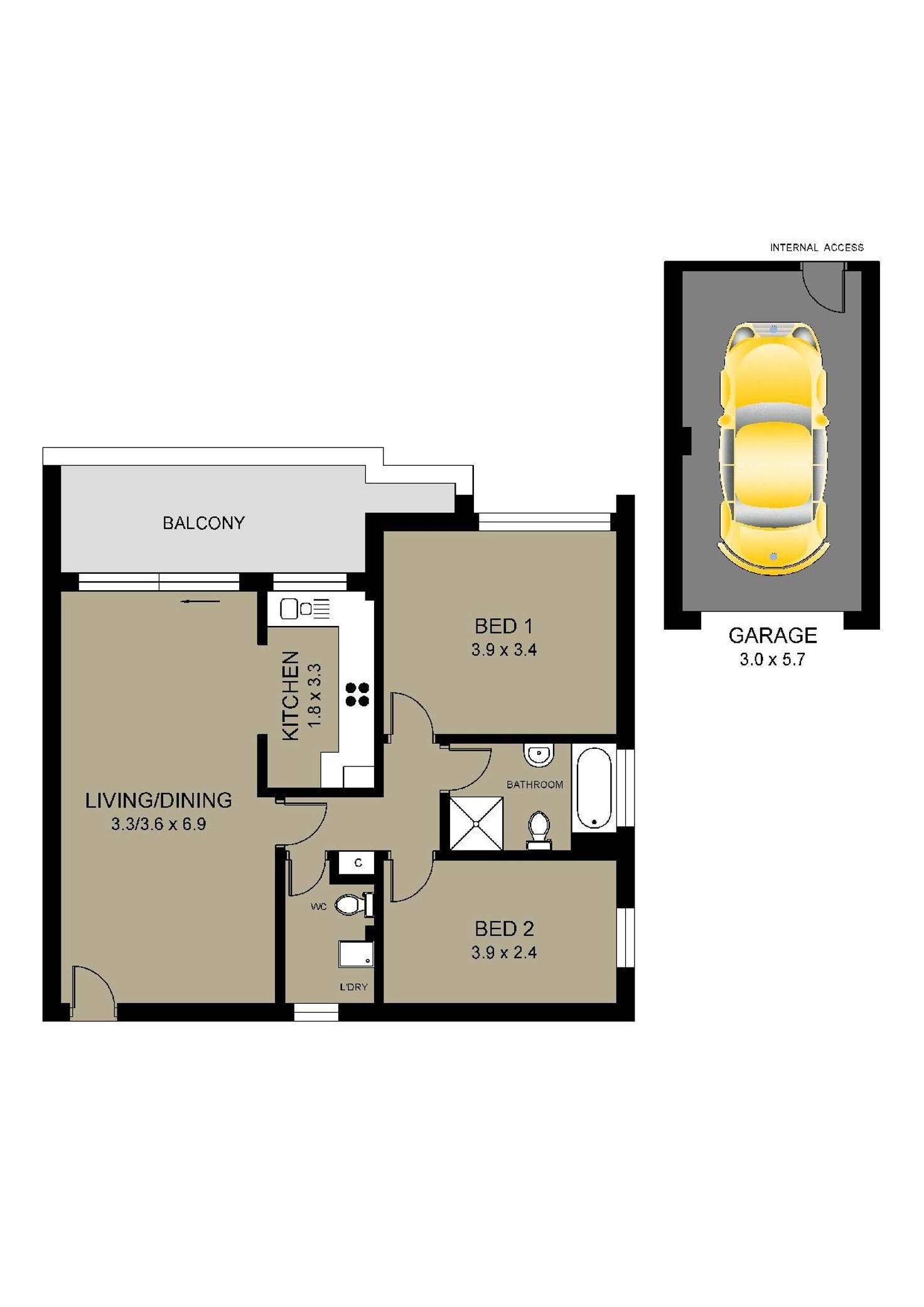 Floorplan of Homely apartment listing, Level 1/2/9A Eden Street, Arncliffe NSW 2205