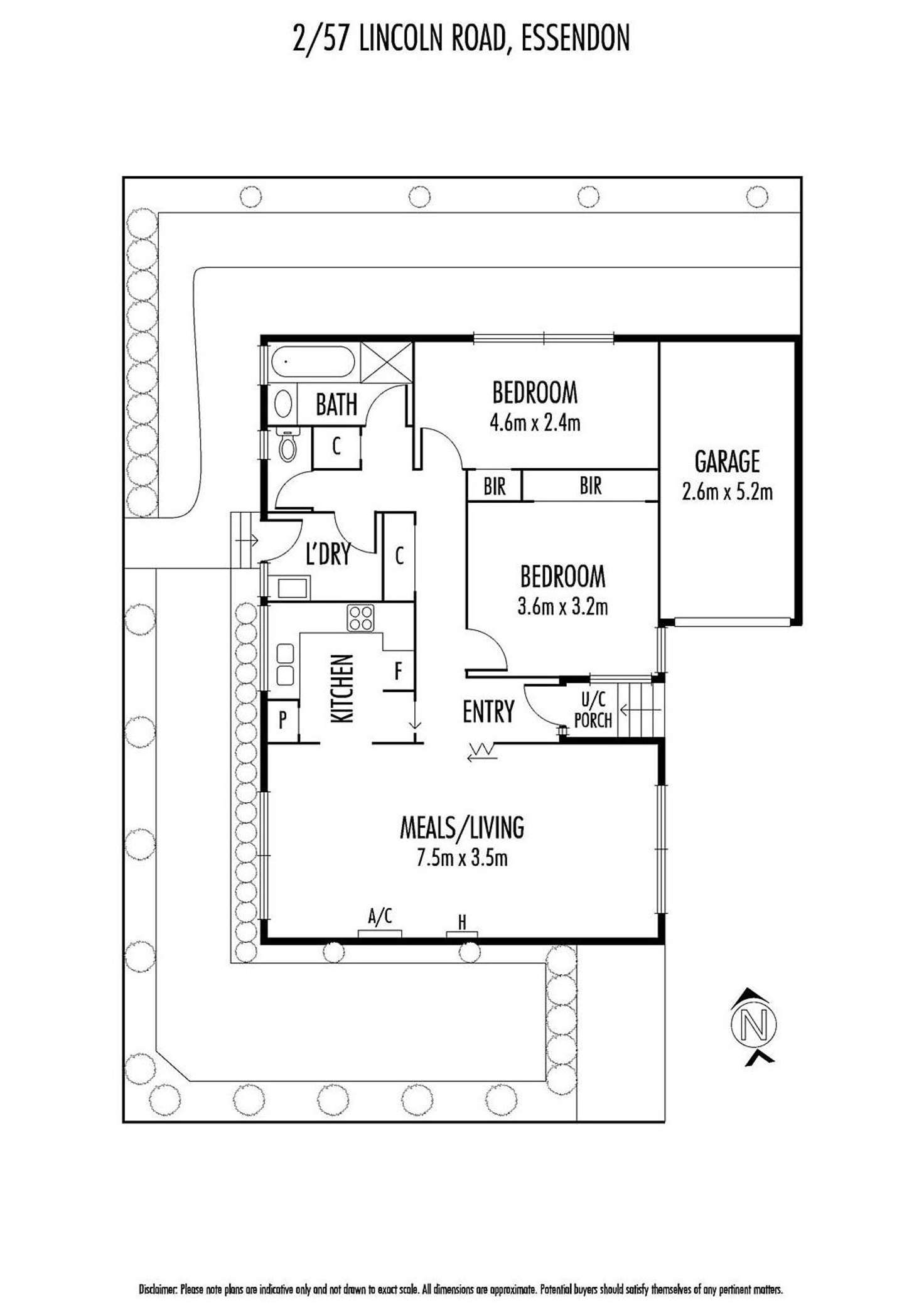 Floorplan of Homely villa listing, 2/57 Lincoln Road, Essendon VIC 3040