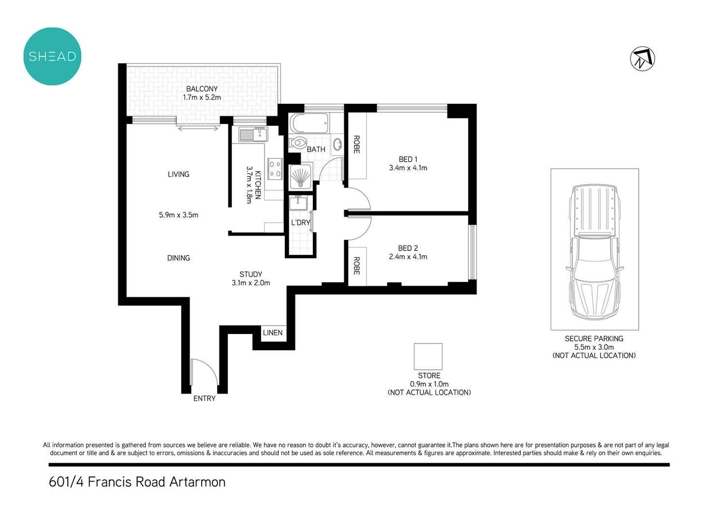 Floorplan of Homely apartment listing, 601/4 Francis Road, Artarmon NSW 2064