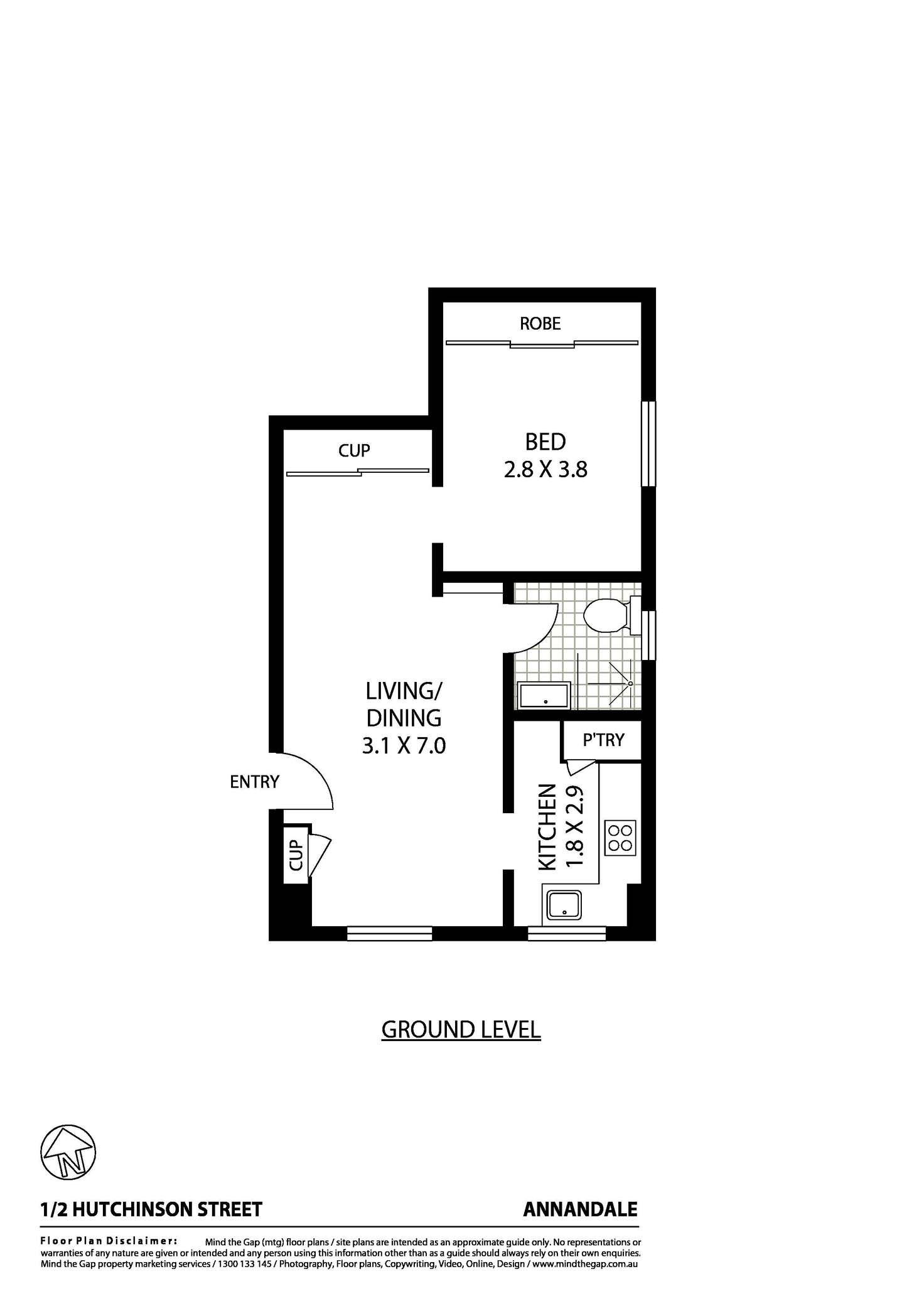Floorplan of Homely apartment listing, 1/2 Hutchinson Street, Annandale NSW 2038
