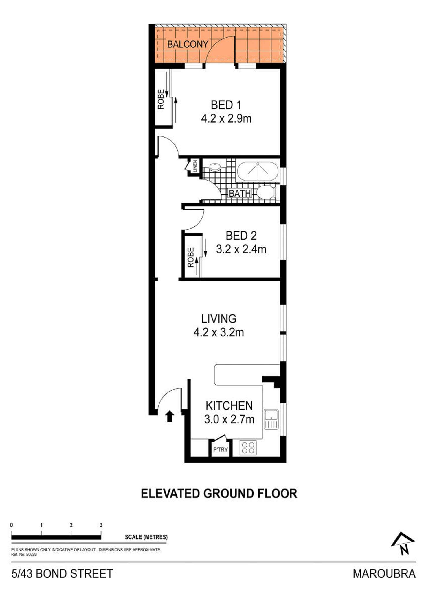 Floorplan of Homely unit listing, 5/43 Bond Street, Maroubra NSW 2035