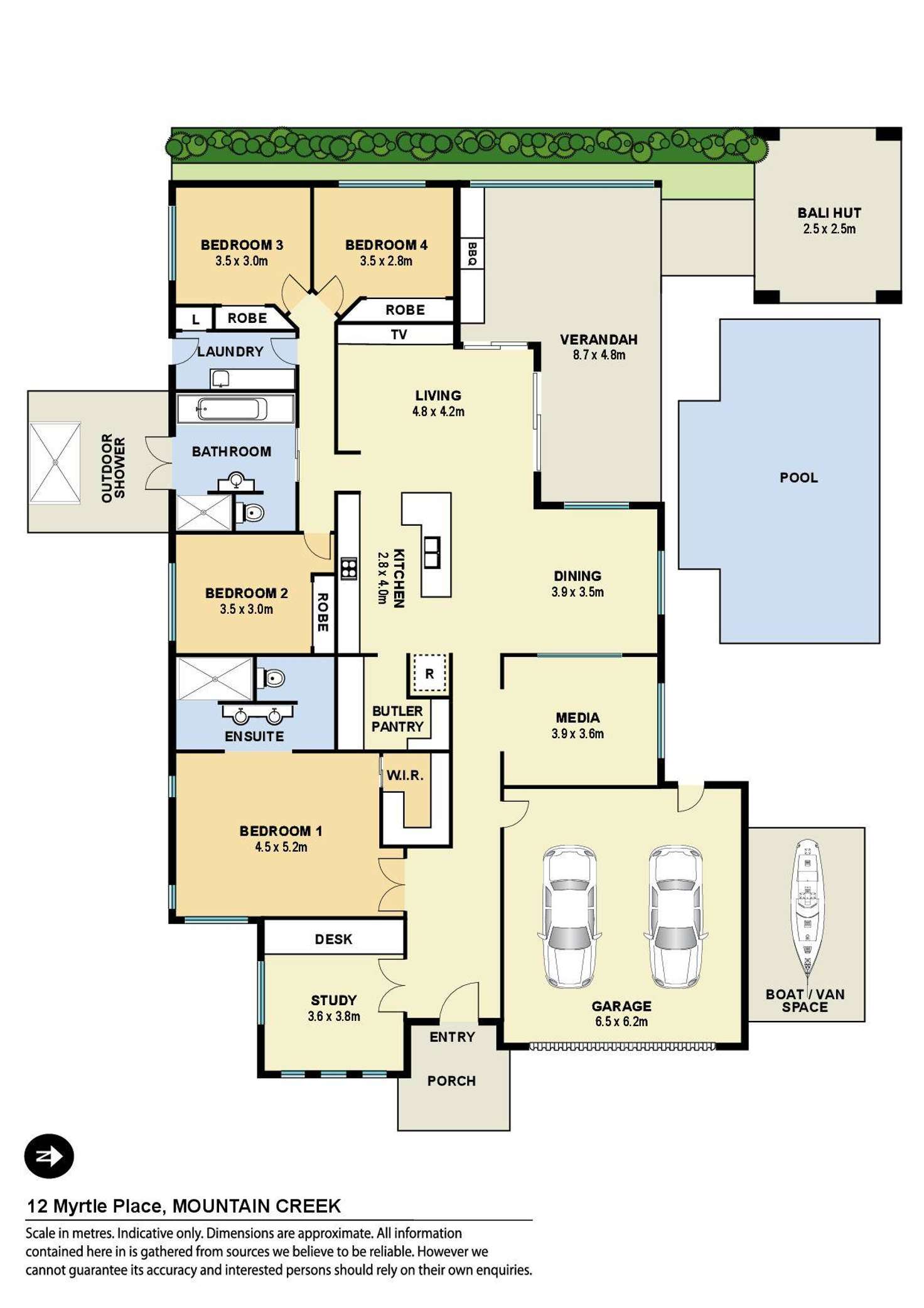 Floorplan of Homely house listing, 12 Myrtle Place, Mountain Creek QLD 4557