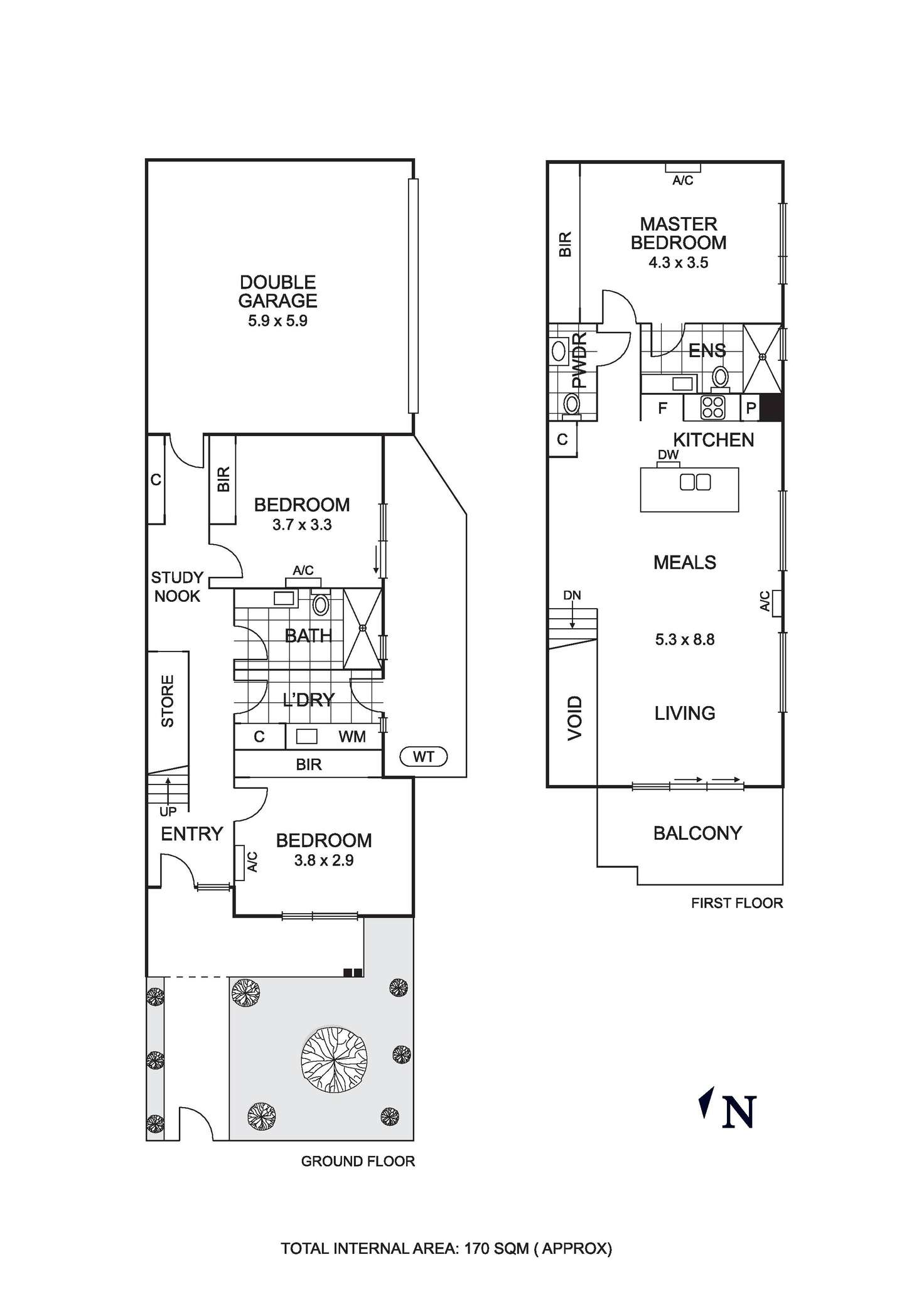 Floorplan of Homely townhouse listing, 82 Ross Street, Coburg VIC 3058
