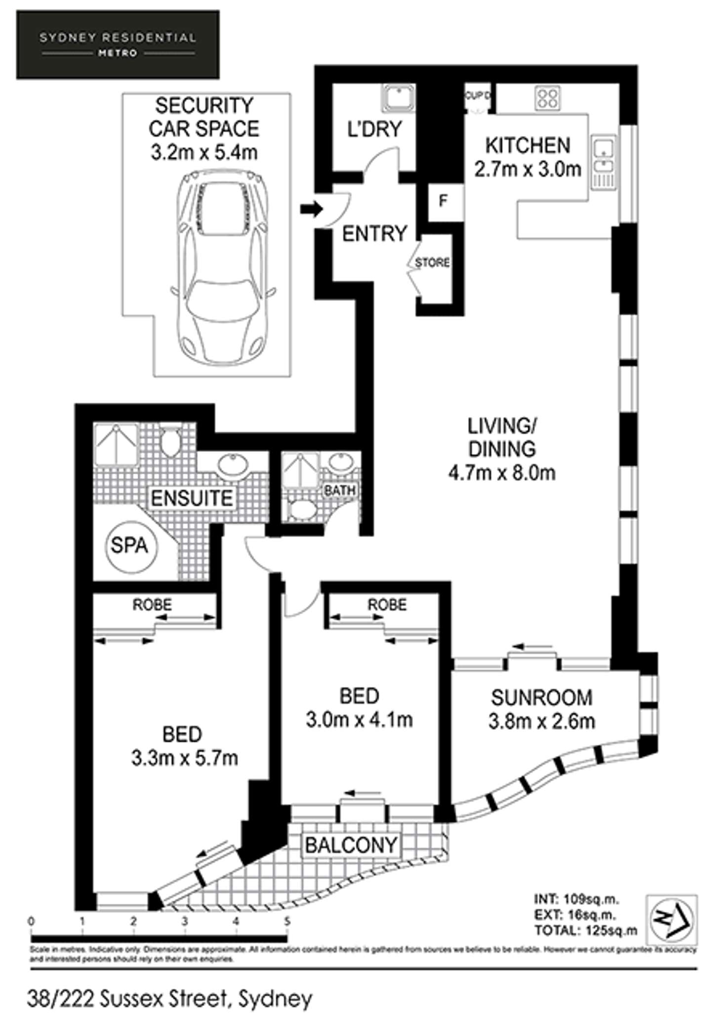 Floorplan of Homely apartment listing, 38/222-228 Sussex Street, Sydney NSW 2000