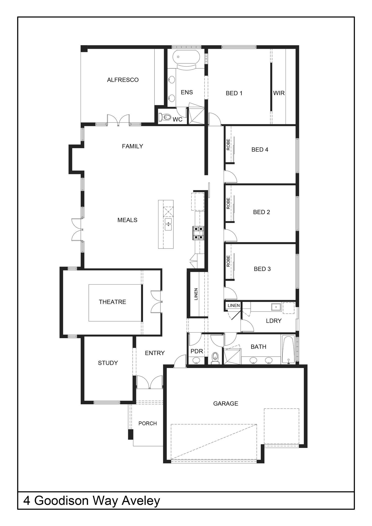 Floorplan of Homely house listing, 4 Goodison Way, Aveley WA 6069
