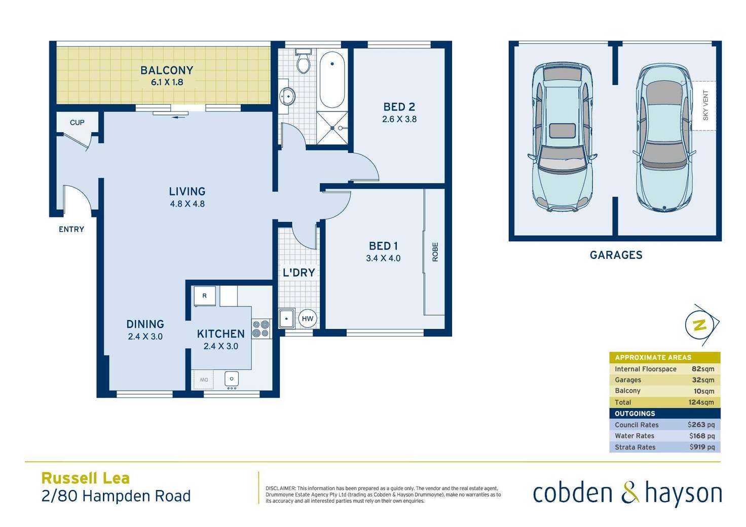 Floorplan of Homely apartment listing, 2/80 Hampden Road, Russell Lea NSW 2046