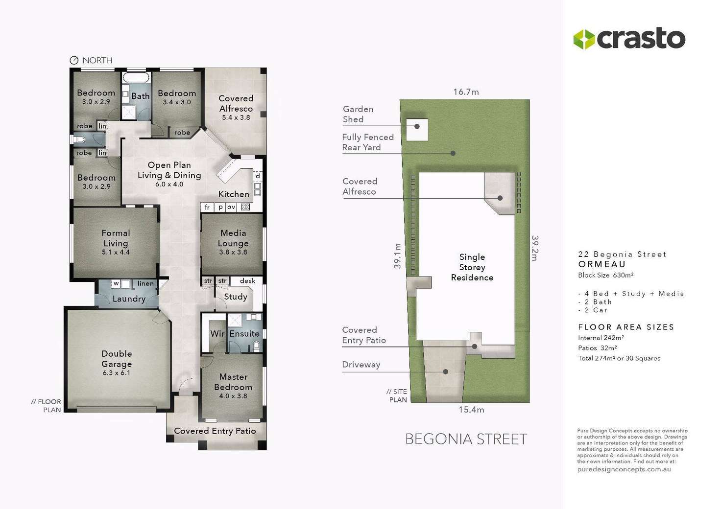 Floorplan of Homely house listing, 22 Begonia Street, Ormeau QLD 4208