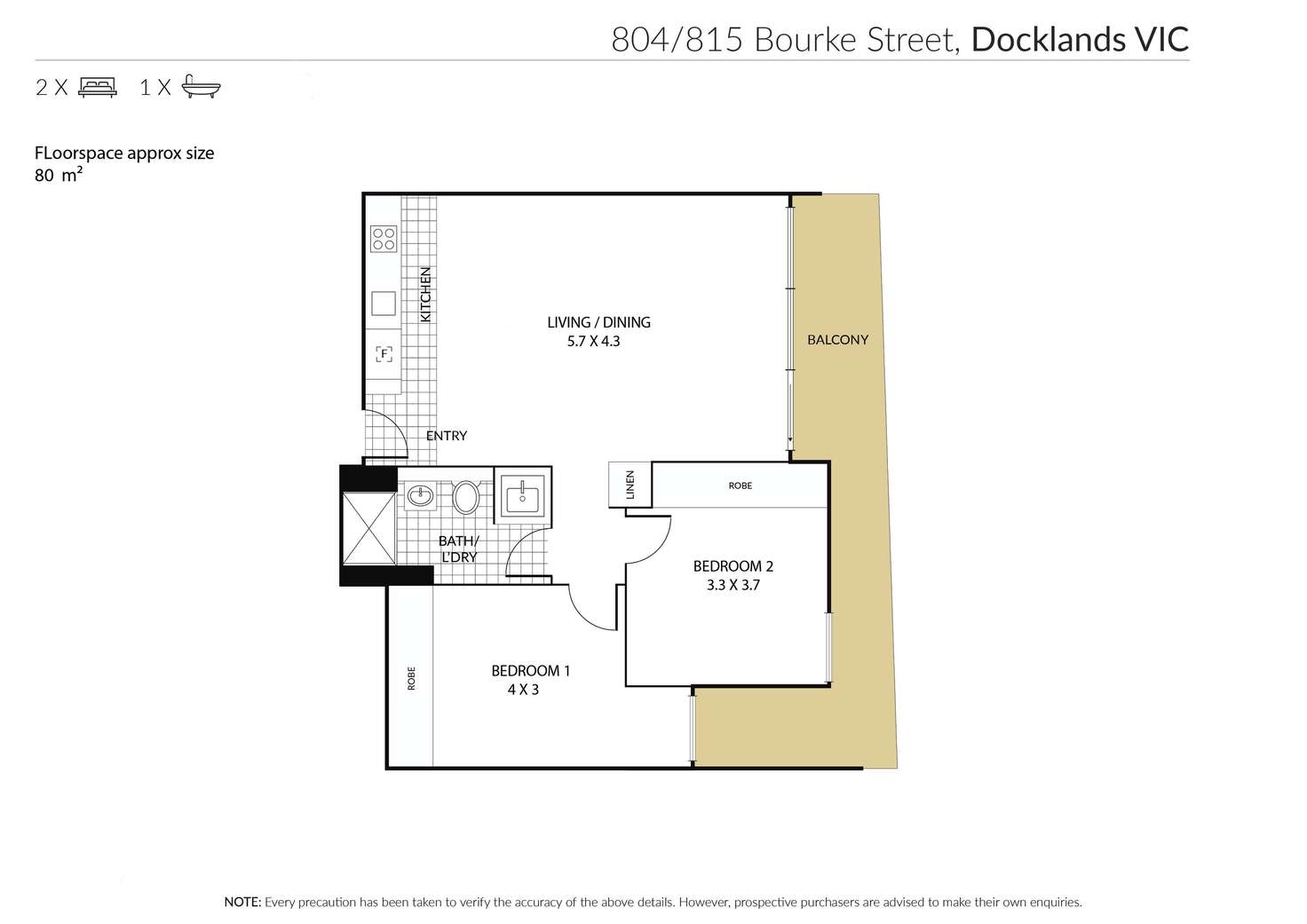 Floorplan of Homely apartment listing, 804/815 Bourke Street, Docklands VIC 3008