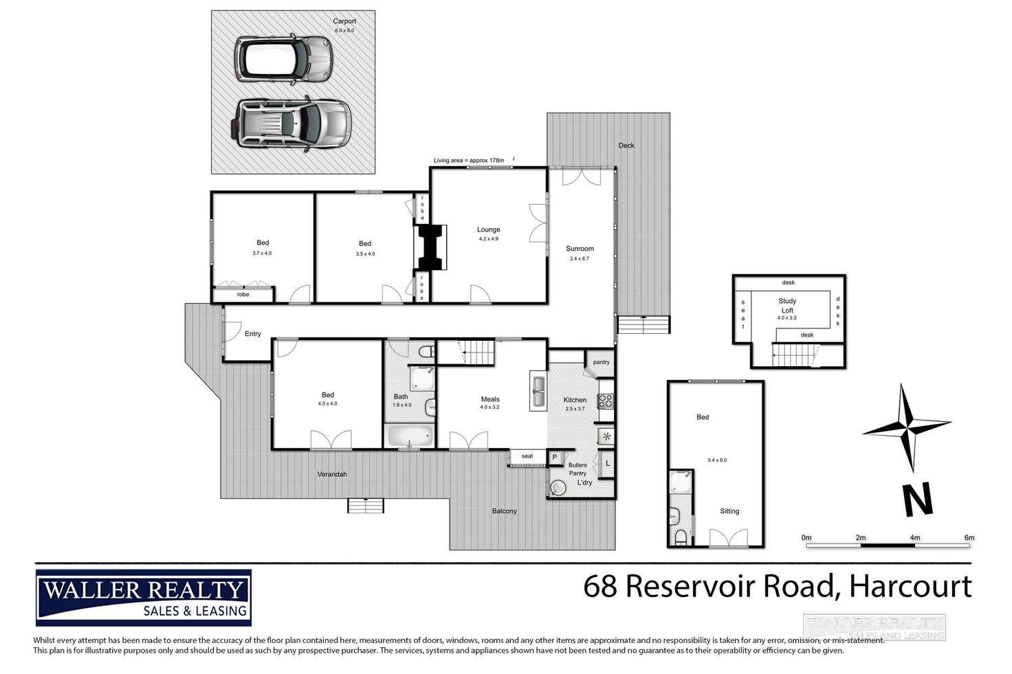 Floorplan of Homely house listing, 68 Reservoir Road, Harcourt VIC 3453
