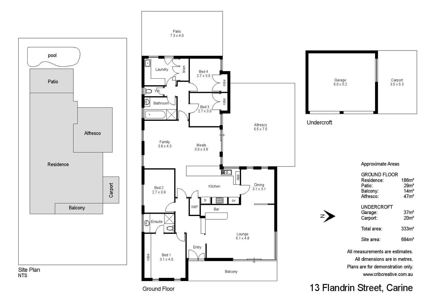 Floorplan of Homely house listing, 13 Flandrin Street, Carine WA 6020