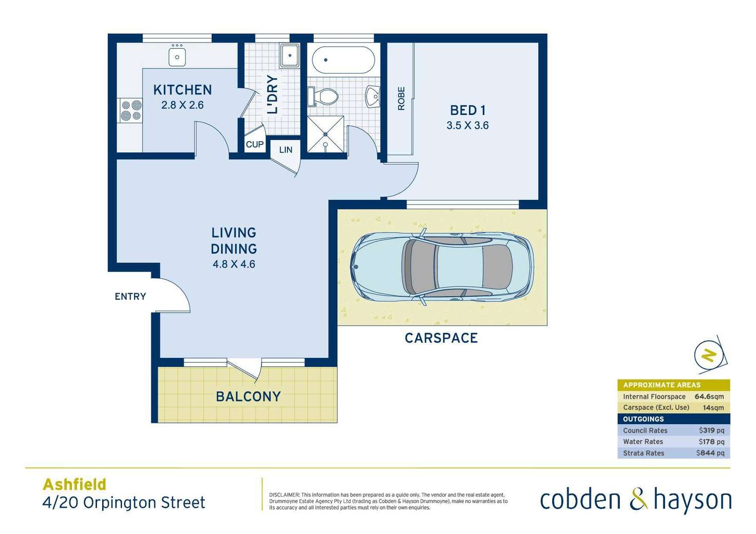 Floorplan of Homely apartment listing, 4/20 Orpington Street, Ashfield NSW 2131