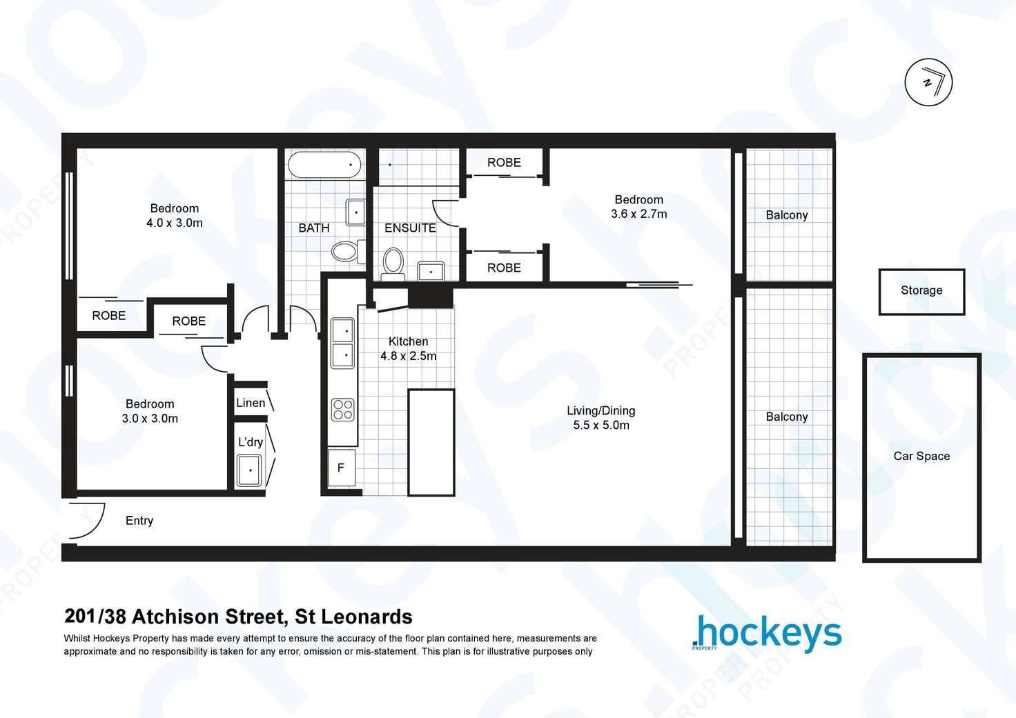 Floorplan of Homely apartment listing, 201/38 Atchison Street, St Leonards NSW 2065