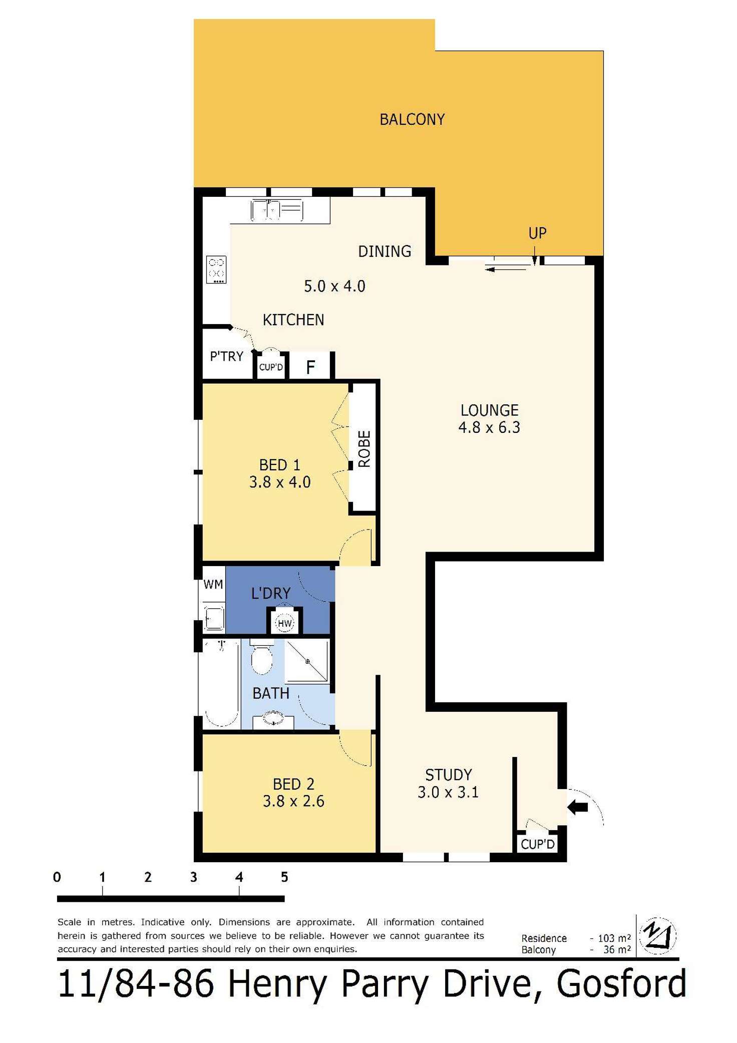 Floorplan of Homely unit listing, 11/84-86 Henry Parry Drive, Gosford NSW 2250