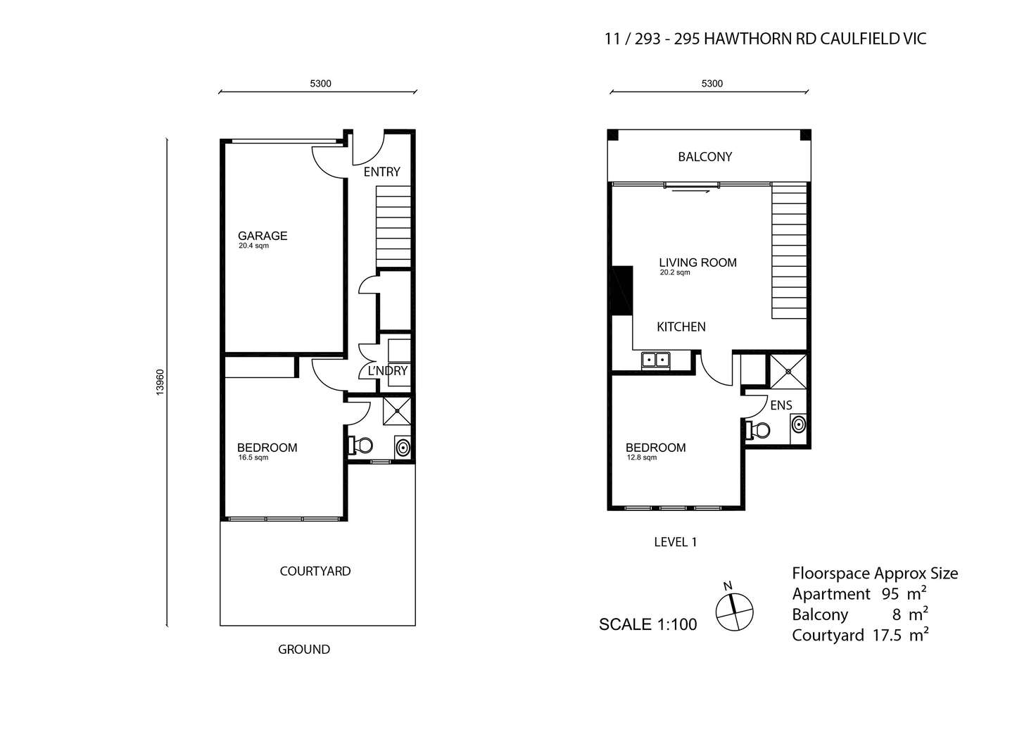 Floorplan of Homely townhouse listing, 11/293-295 Hawthorn Road, Caulfield VIC 3162