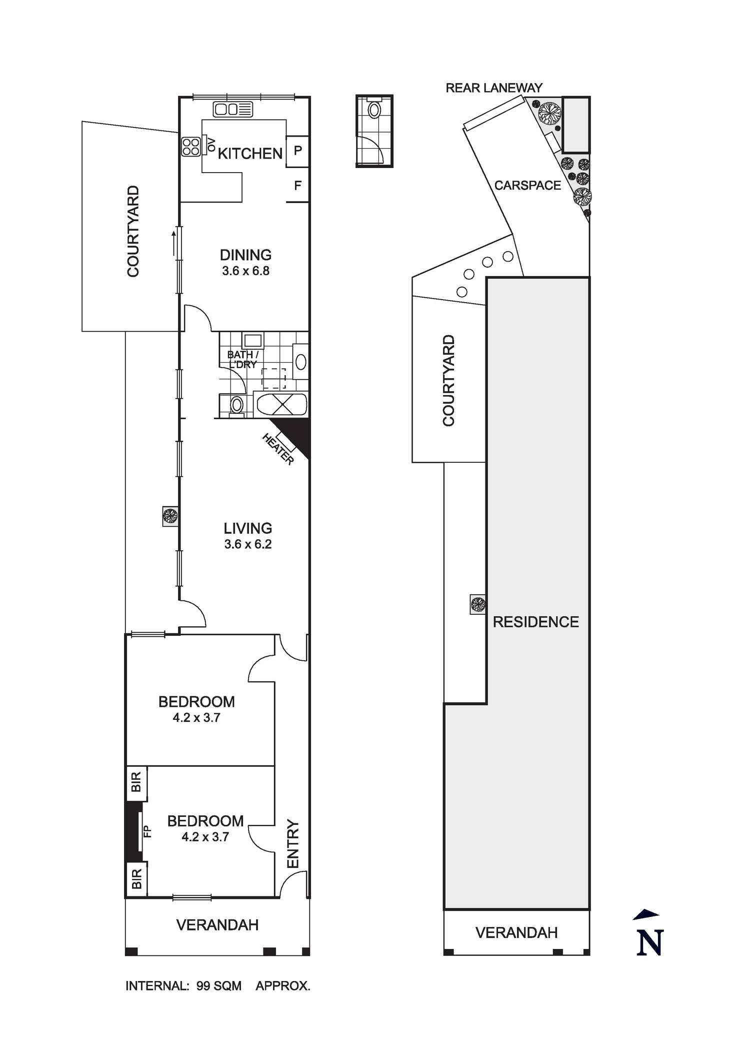 Floorplan of Homely house listing, 1/12 Robbs Parade, Northcote VIC 3070