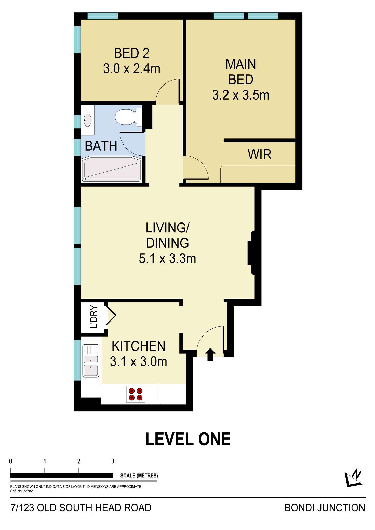 Floorplan of Homely apartment listing, 7/123 Old South Head Road, Bondi Junction NSW 2022