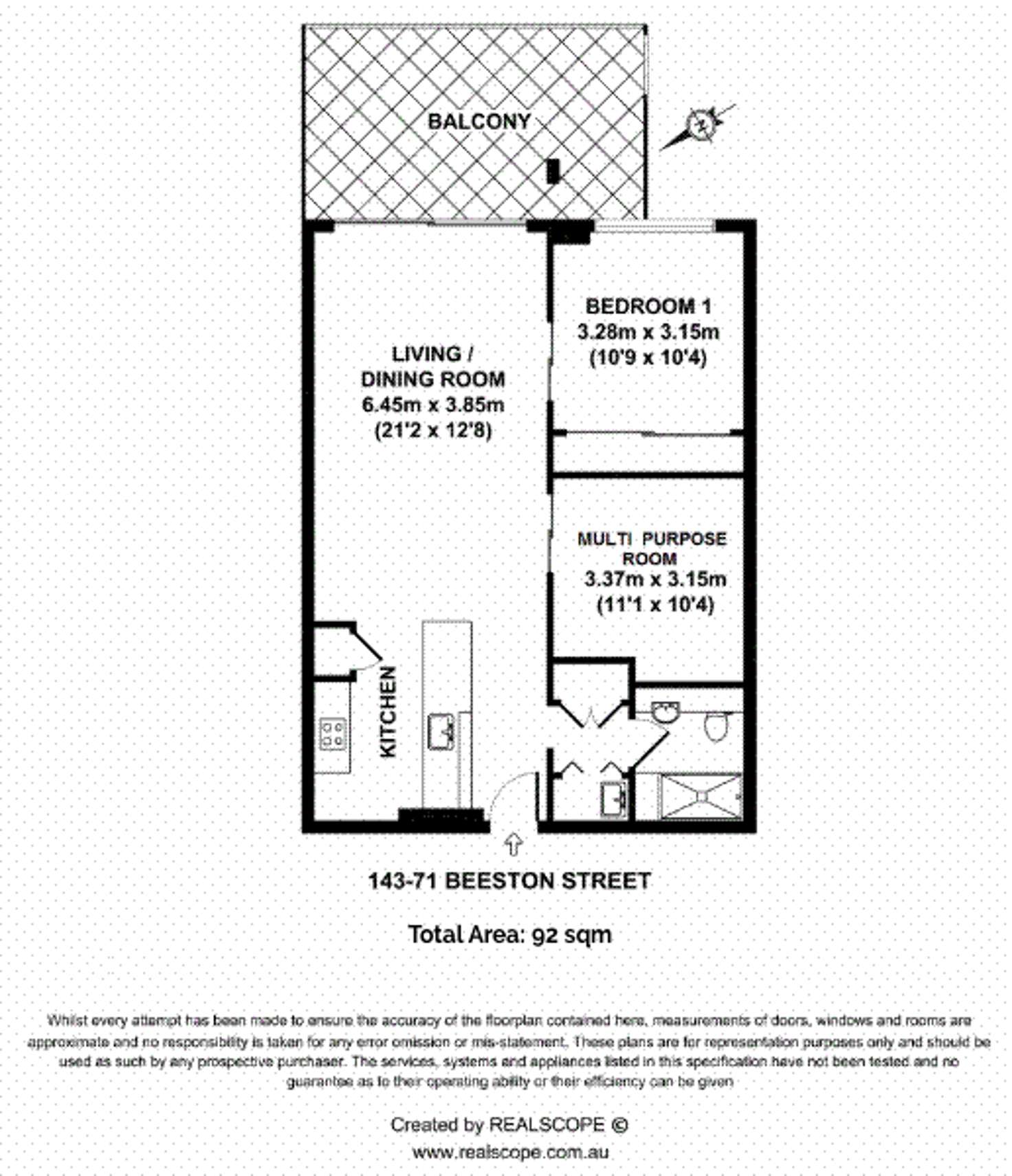 Floorplan of Homely apartment listing, 143/71 Beeston Street, Teneriffe QLD 4005