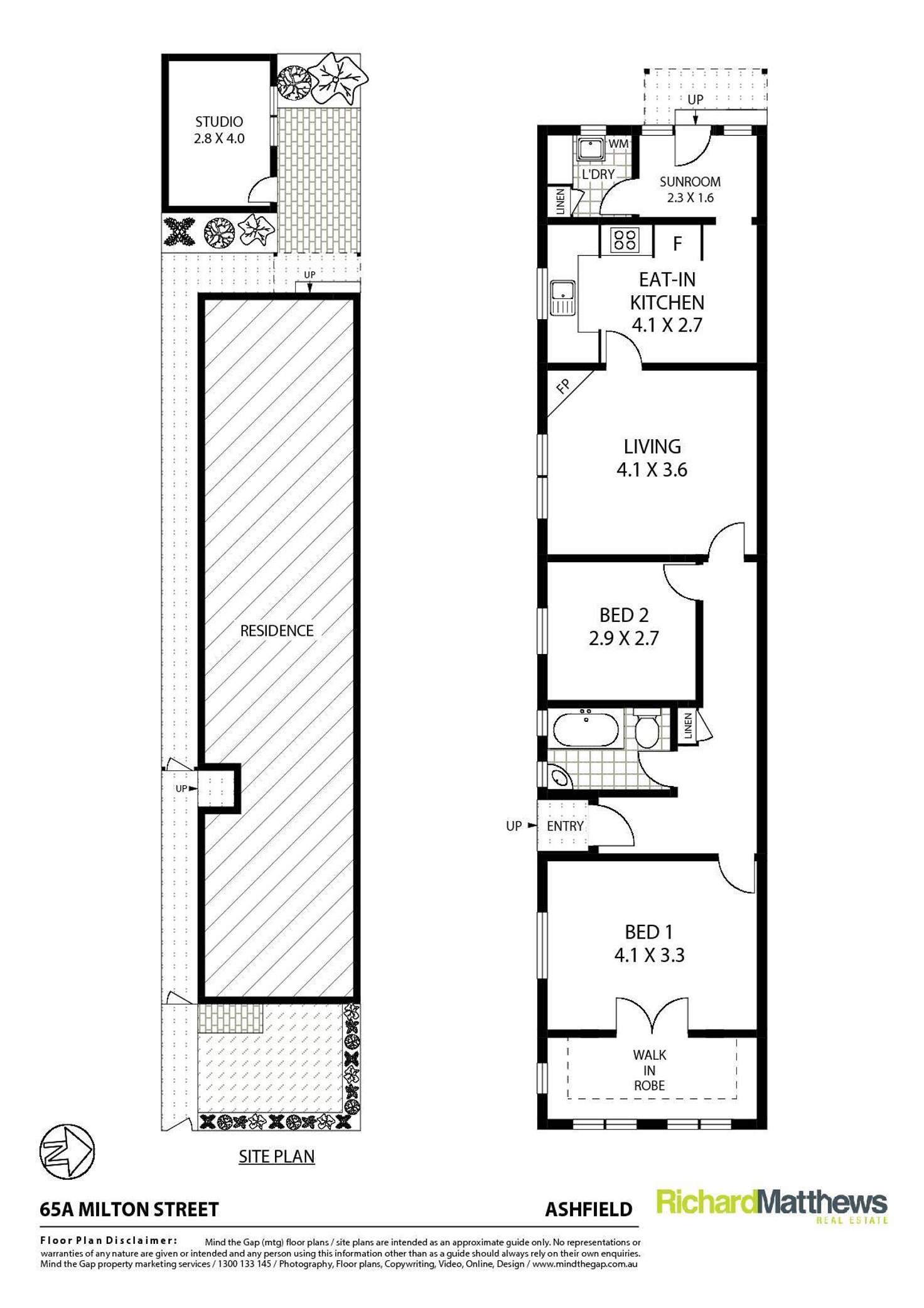 Floorplan of Homely semiDetached listing, 65a Milton Street, Ashfield NSW 2131