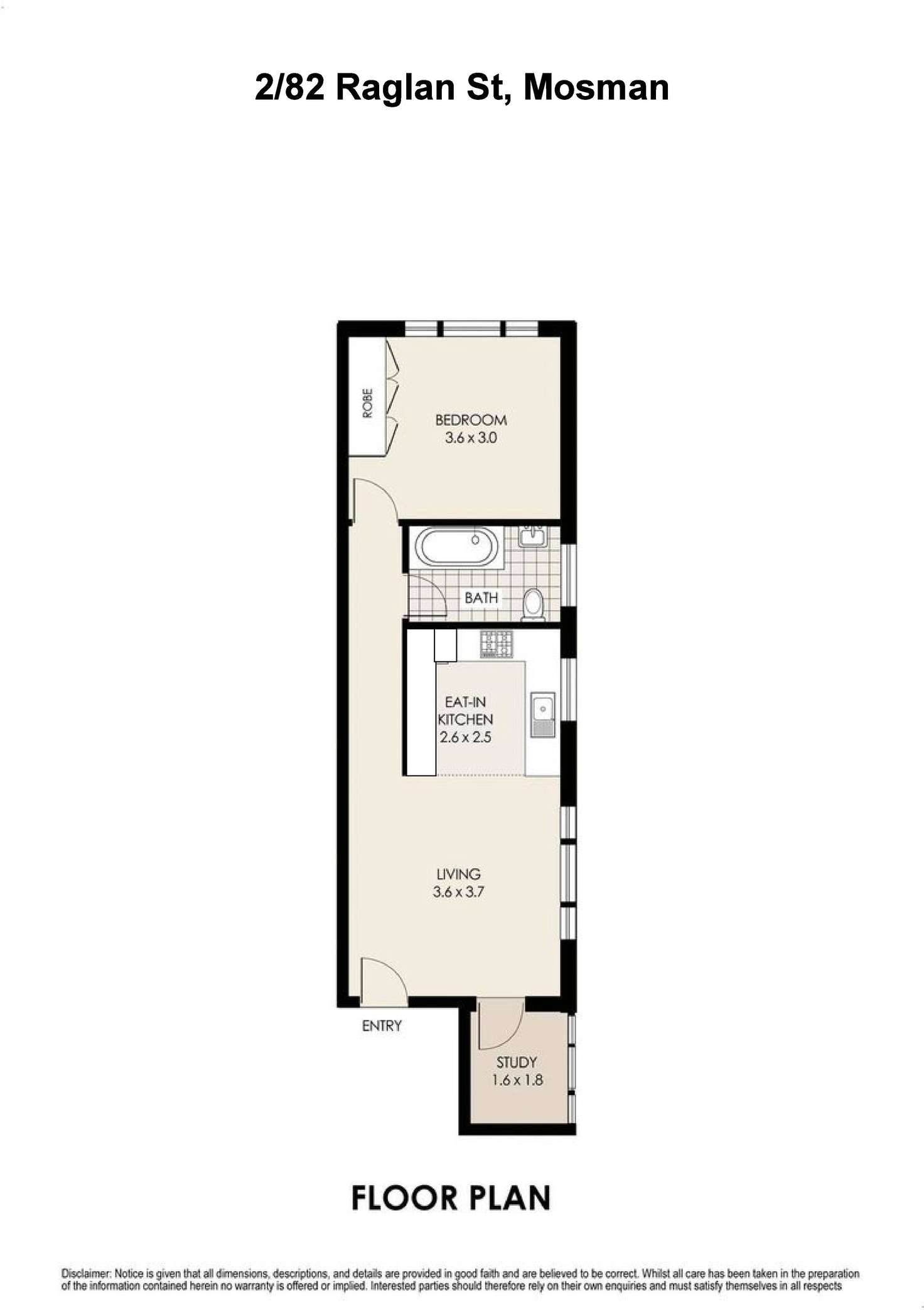 Floorplan of Homely apartment listing, 2/82 Raglan Street, Mosman NSW 2088