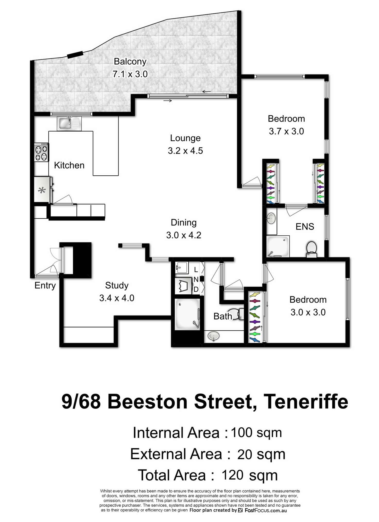 Floorplan of Homely apartment listing, Level 1/9/68 Beeston St Street, Teneriffe QLD 4005