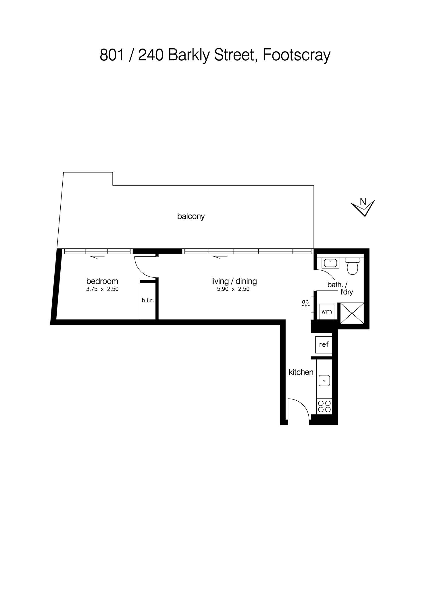 Floorplan of Homely apartment listing, 801/240 Barkly Street, Footscray VIC 3011